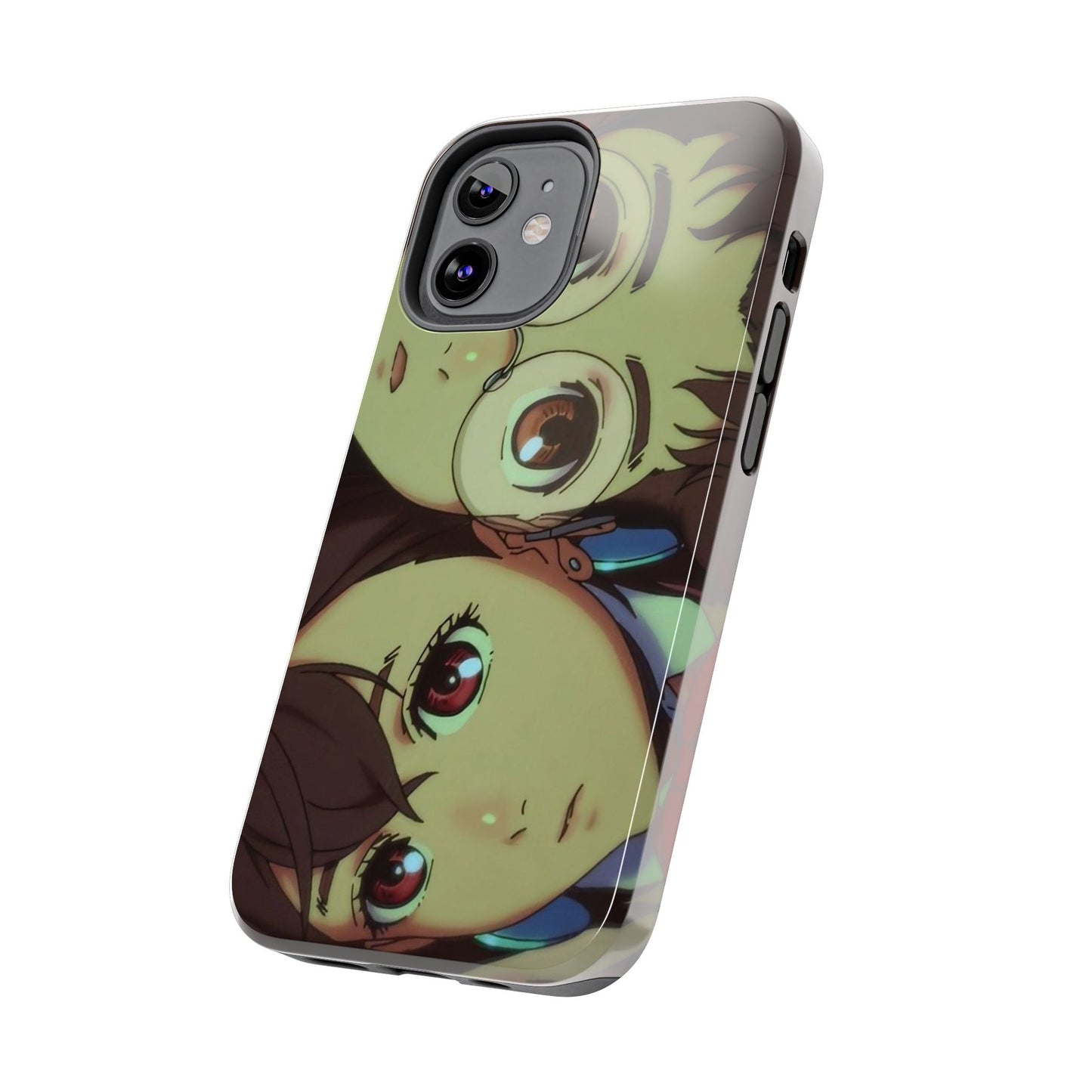 Anime Duo Tough Phone Case — Cute Chibi Sisters Protective Cover
