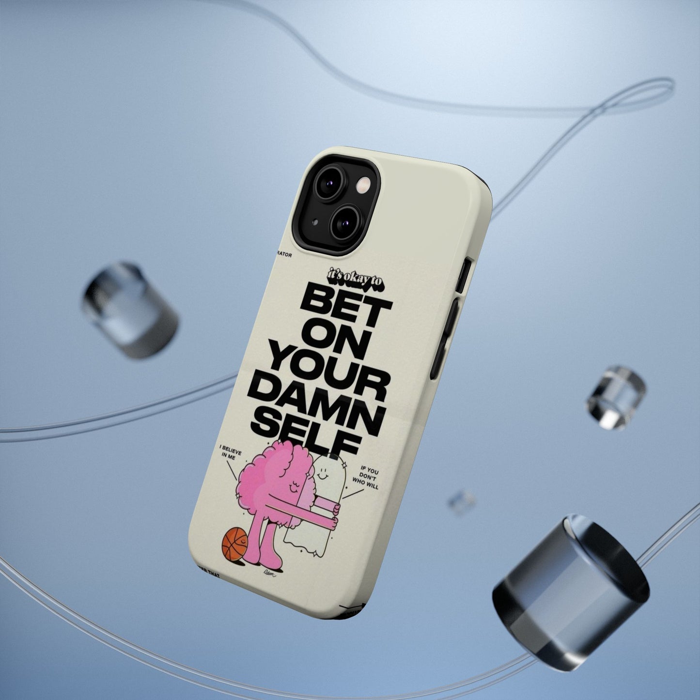 Magnetic Impact-Resistant Case — "Bet On Your Damn Self" Motivational Phone Cover