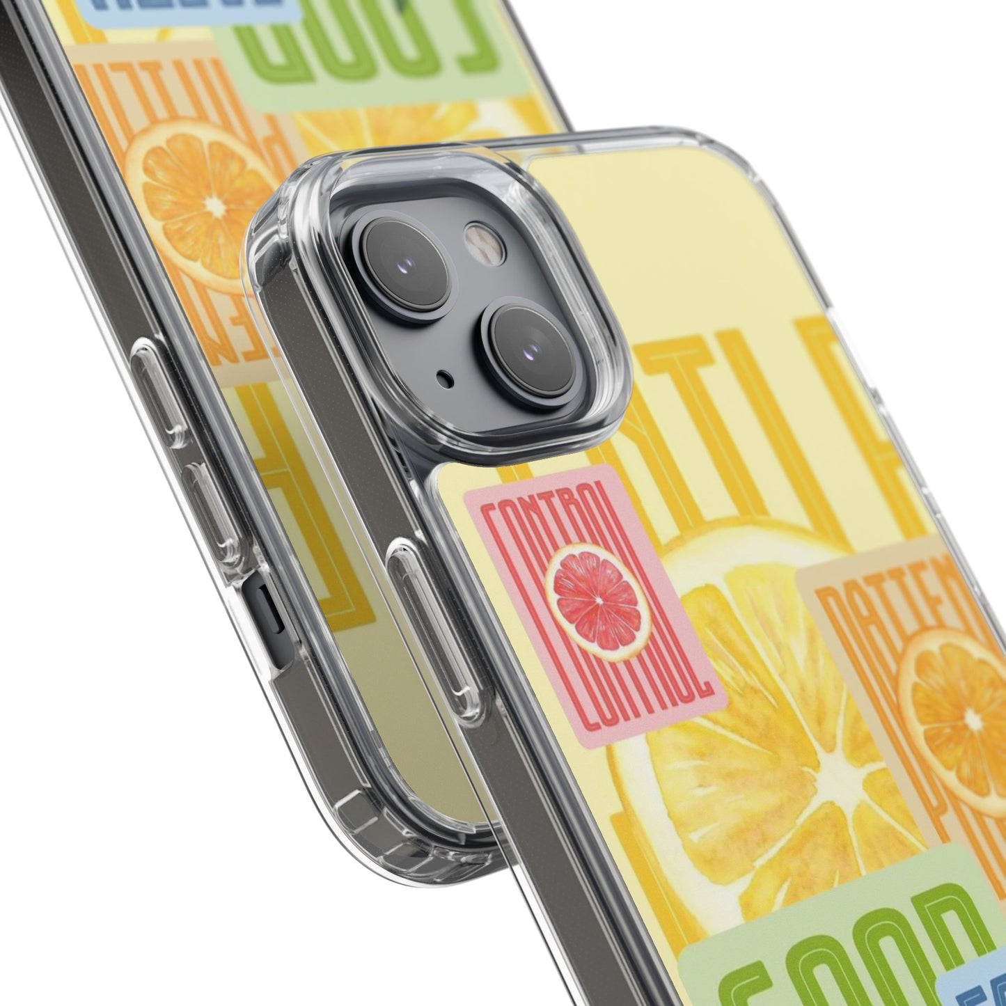 Clear Phone Case — Citrus Fruit Typography "Good Faith" Design