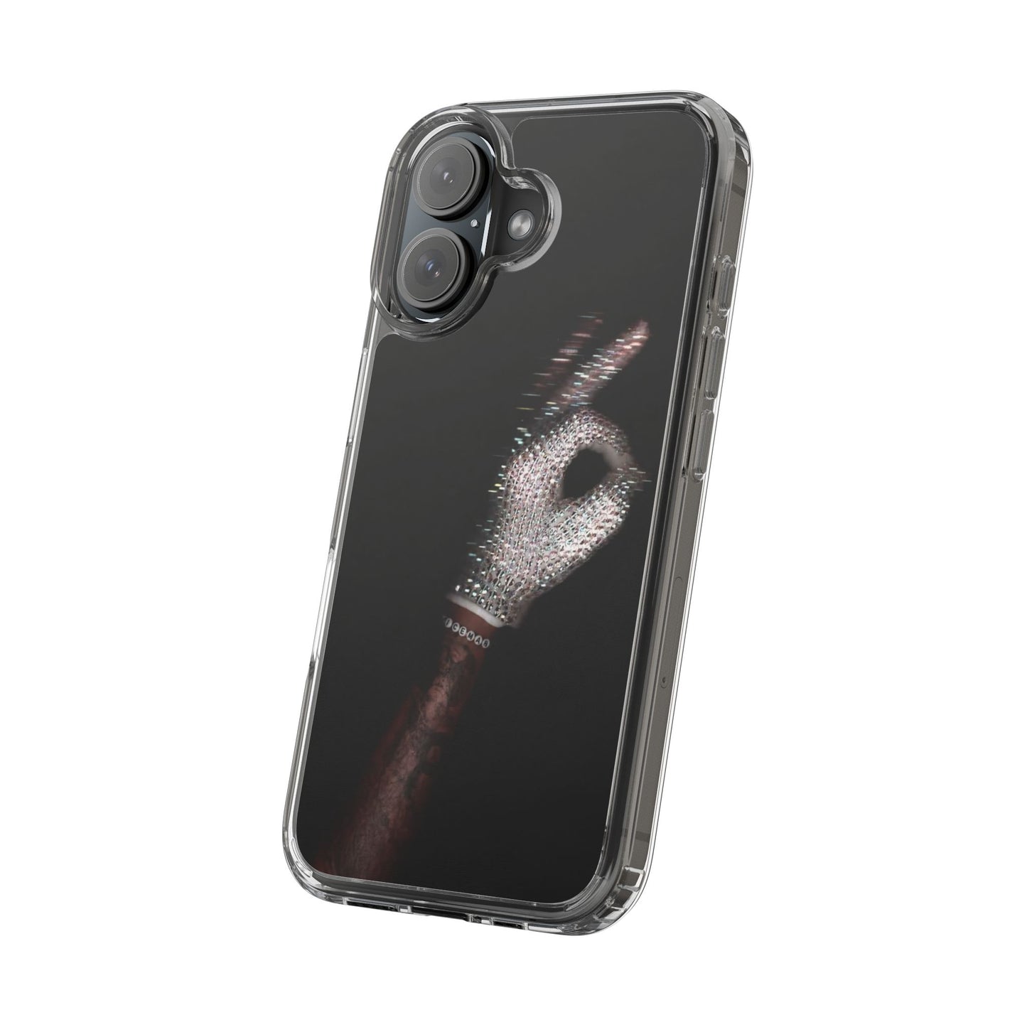 Diamond Glove OK Hand Clear Phone Case
