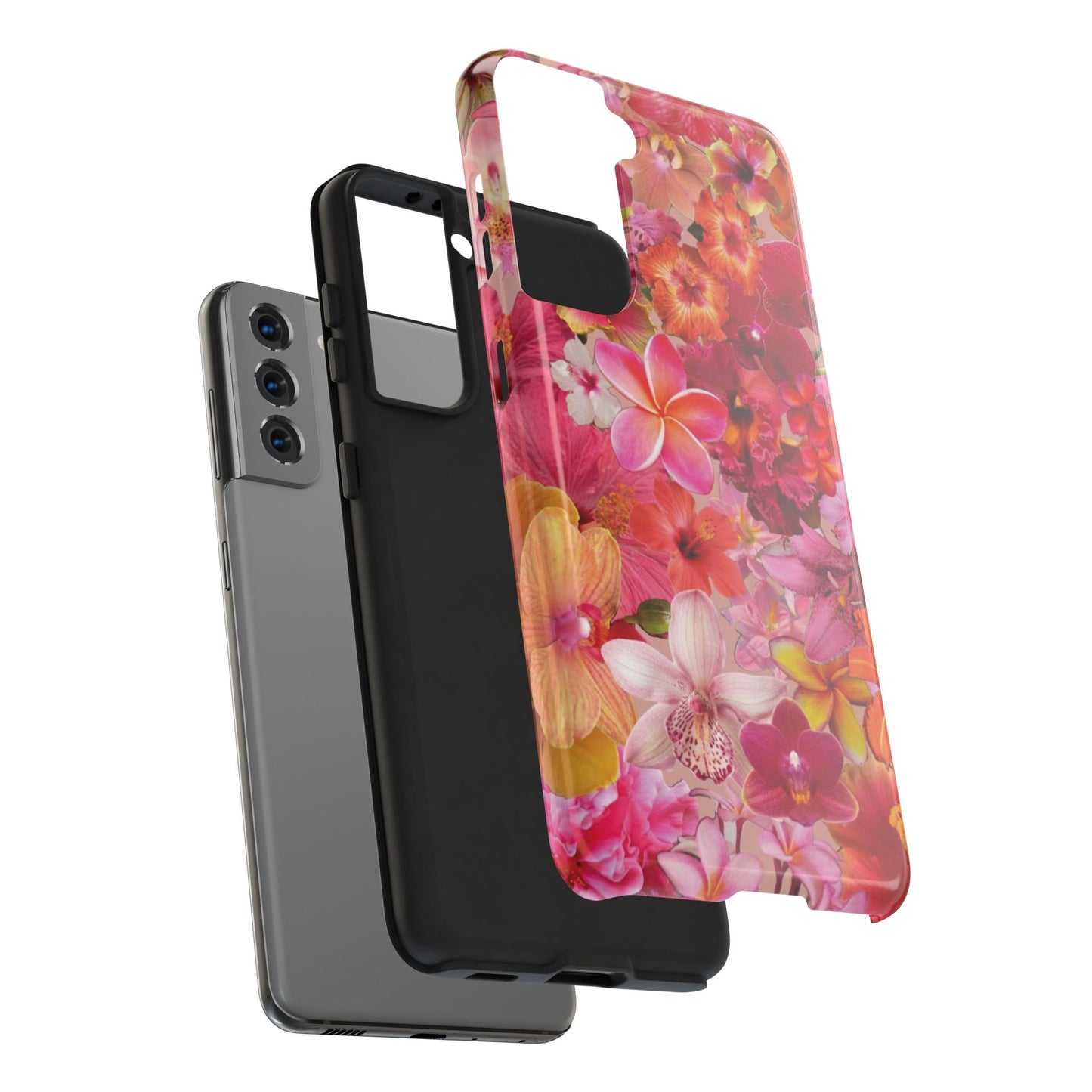 Tough Phone Case — Pink Tropical Floral Orchids Phone Cover