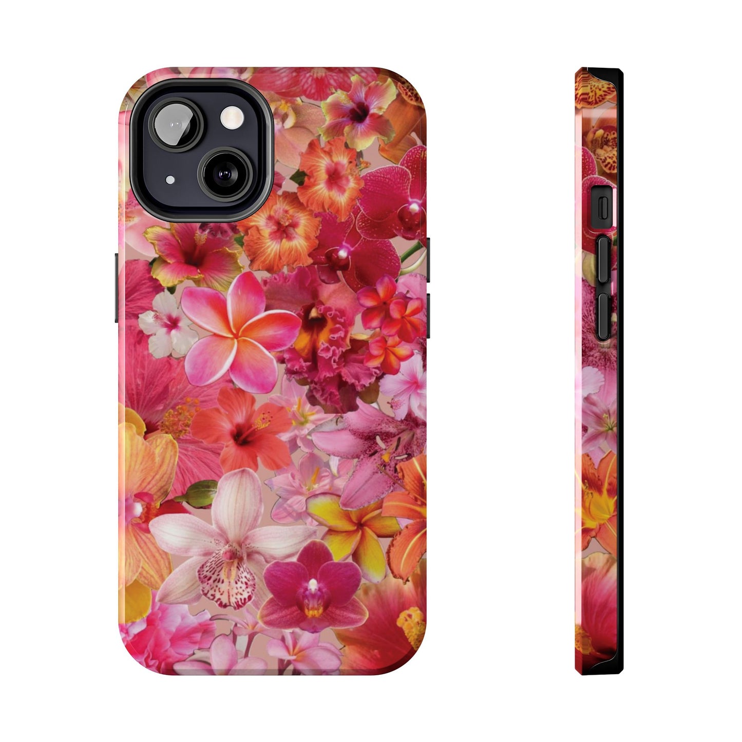 Tough Phone Case — Pink Tropical Floral Orchids Phone Cover