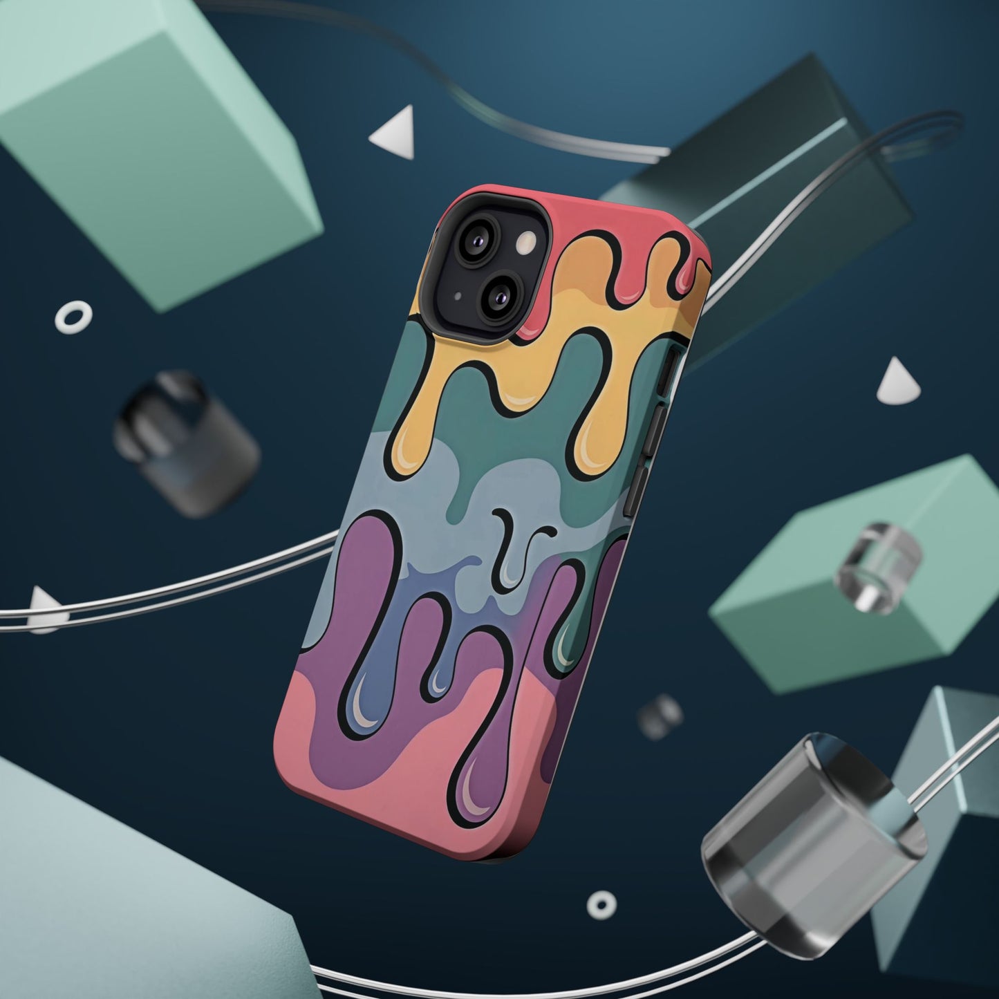 Colorful Drip Magnetic Phone Case — Impact-Resistant iPhone Cover