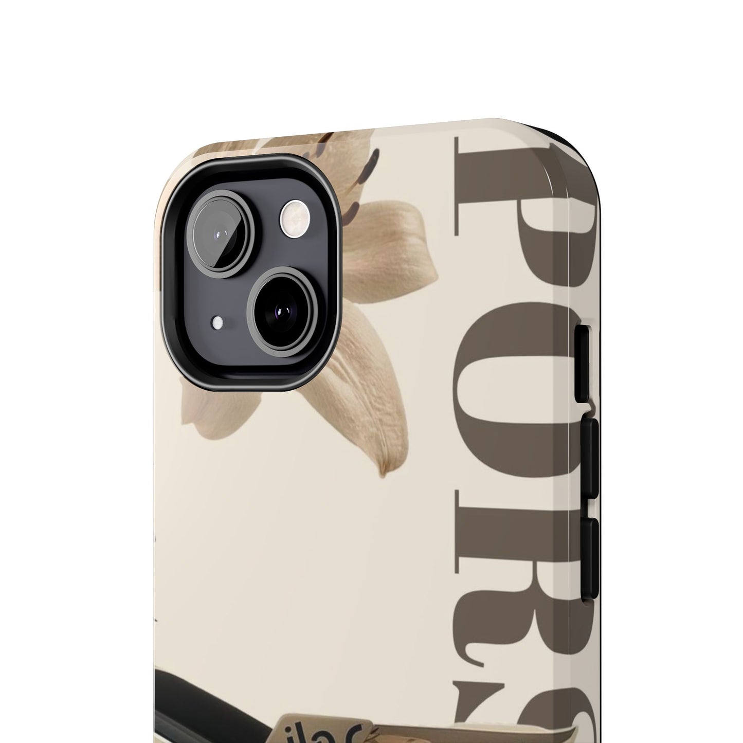 Tough Phone Case — Beige Sports Car Design with 'Tourist' Typography