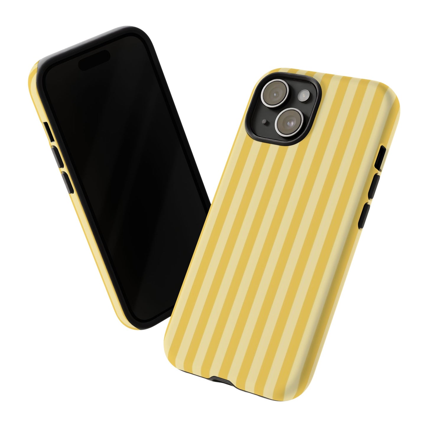 Yellow Stripe Tough Phone Case — Durable Protective iPhone Cover