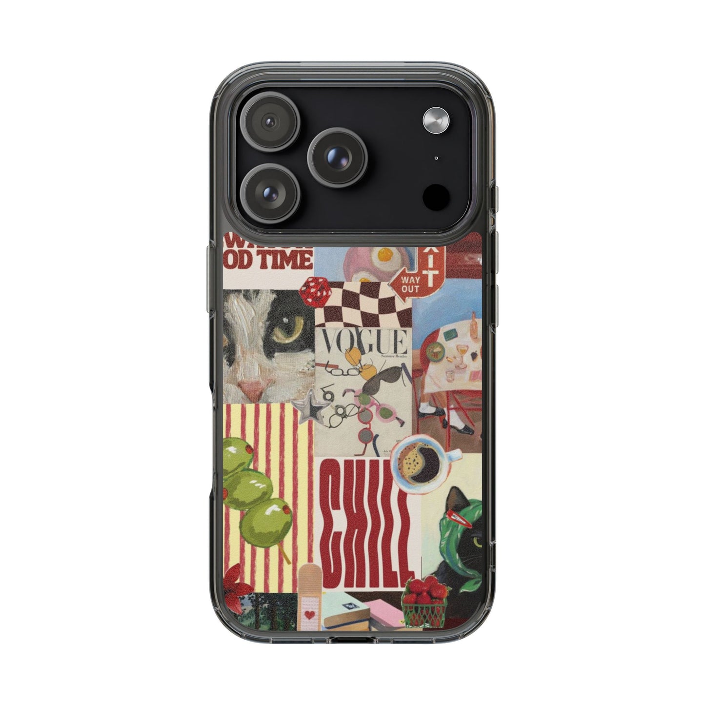 Collage Vintage Aesthetic Clear Impact-Resistant Phone Case