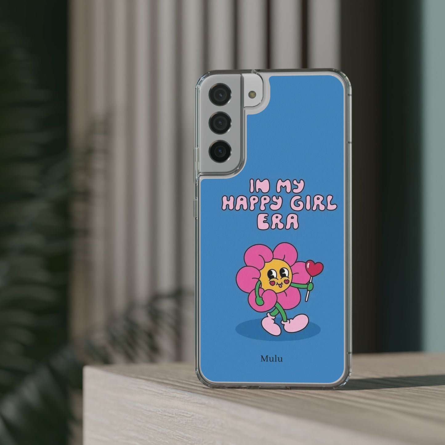 Clear Impact-Resistant Phone Case — “I’m My Happy Girl Era” Cute Flower Design