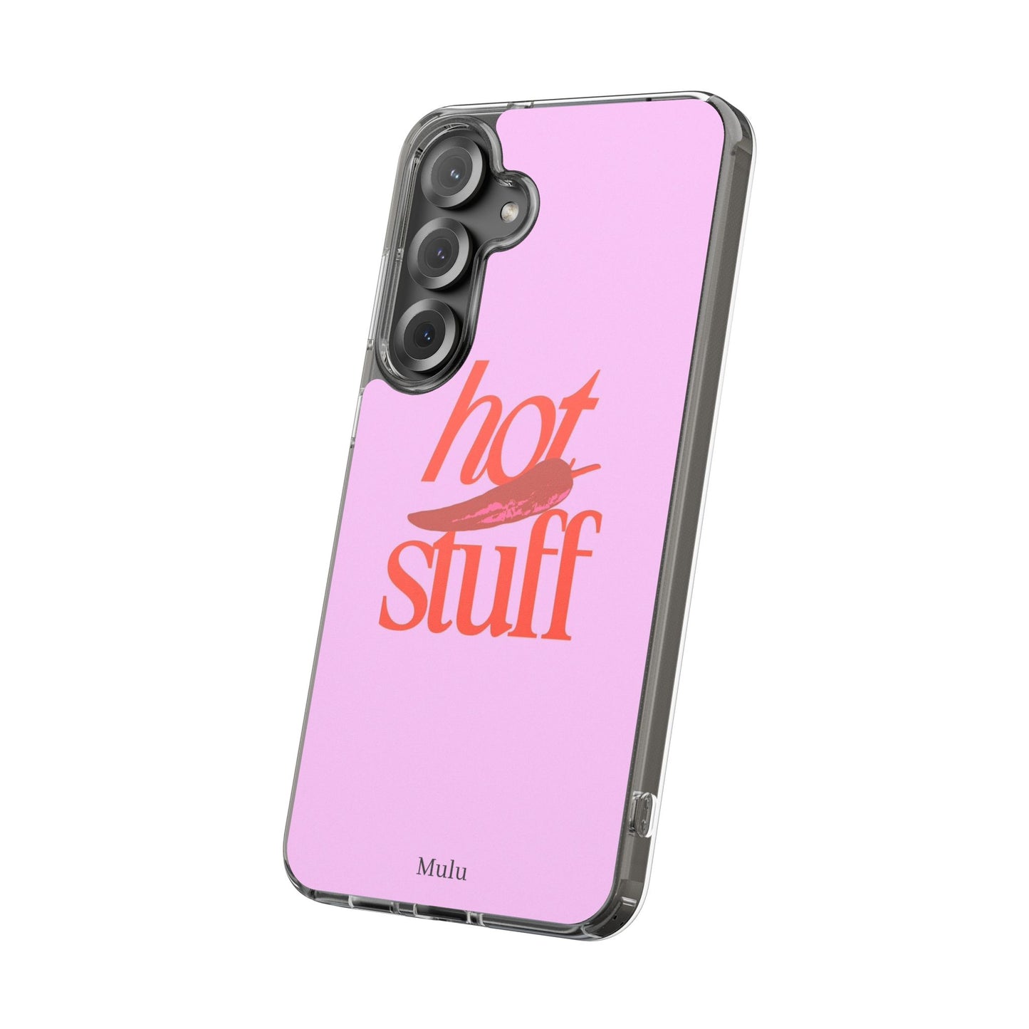 Hot Stuff Clear Impact Phone Case — Pink Retro Typography iPhone Cover