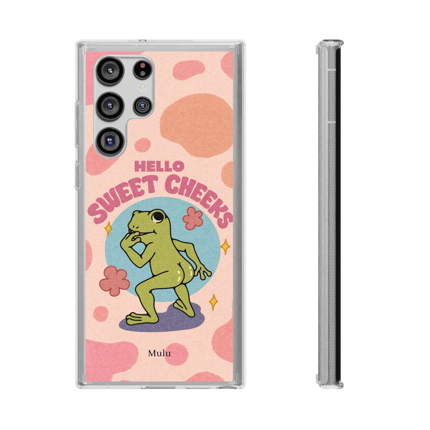 Clear Impact Phone Case — "Hello Sweet Cheeks" Retro Frog Design