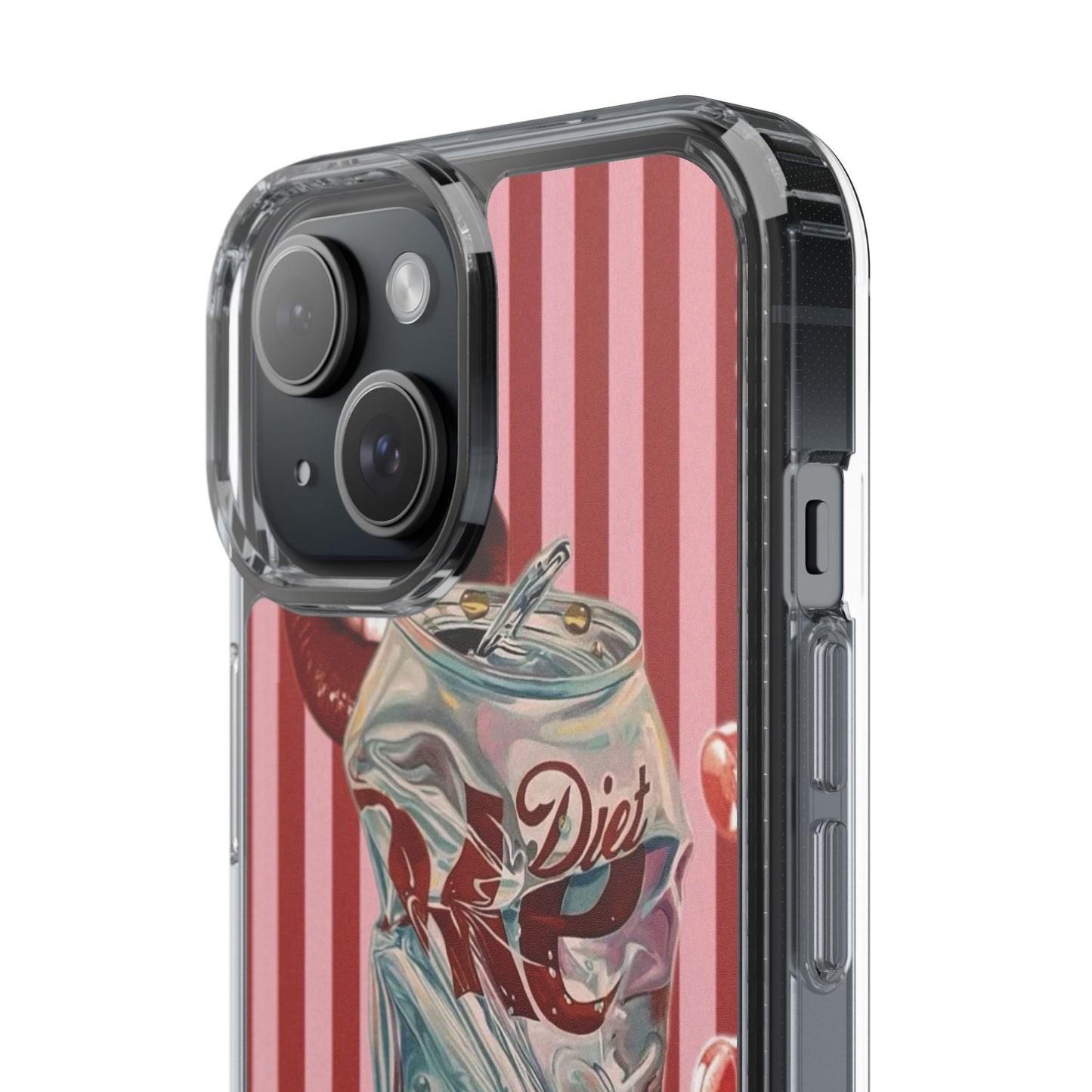 Diet Cola Crush Clear Phone Case – Retro Soda Pop Design