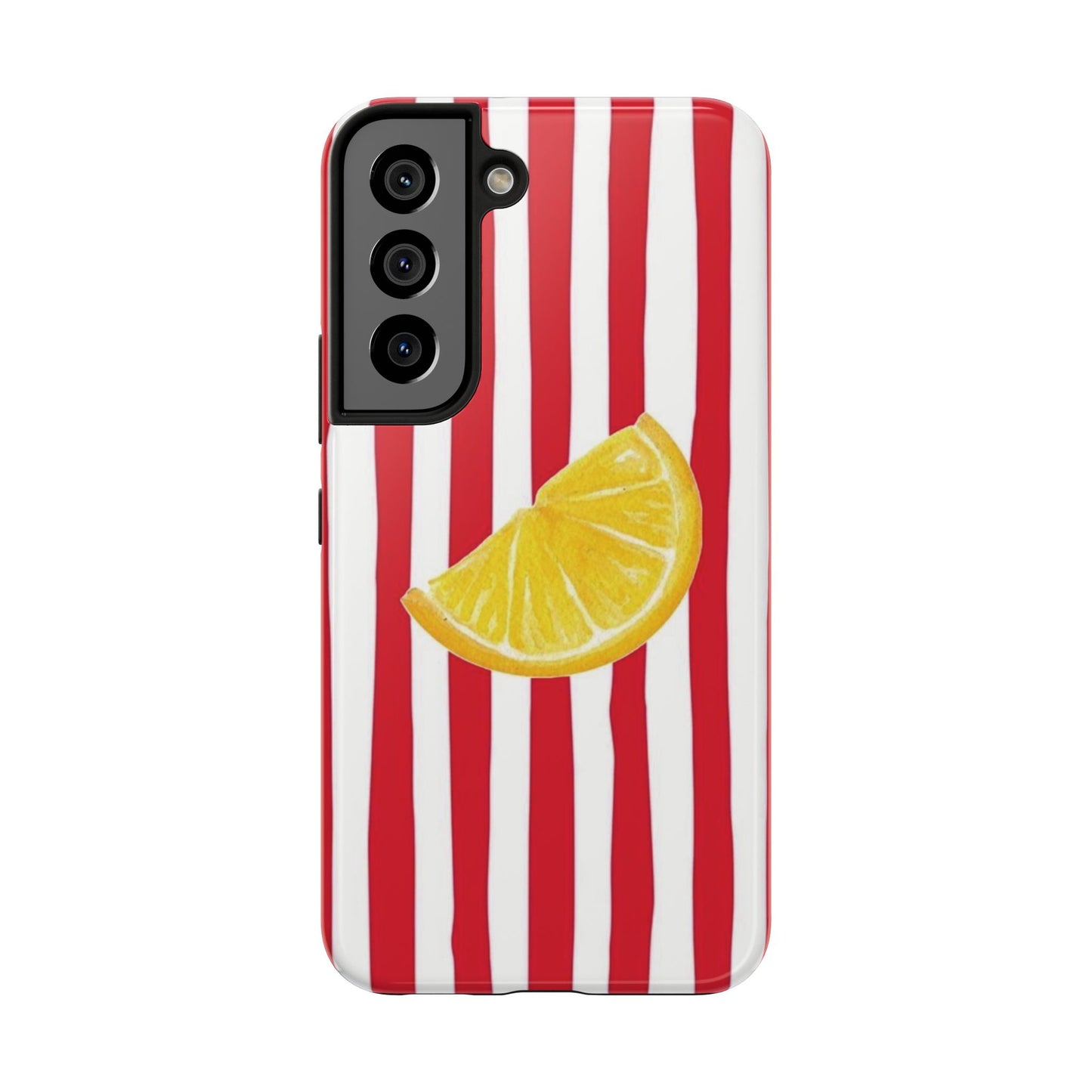Lemon Slice Red & White Stripe Tough Phone Case