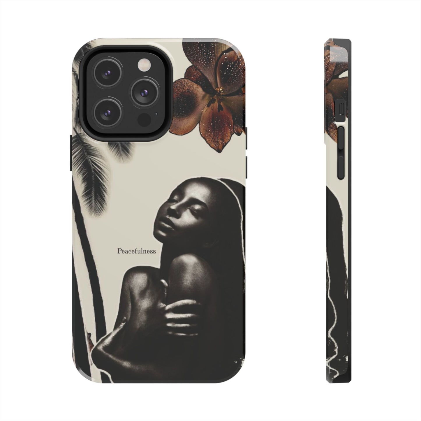 Tough Phone Case — "Peacefulness" Artistic Black Woman Floral Design