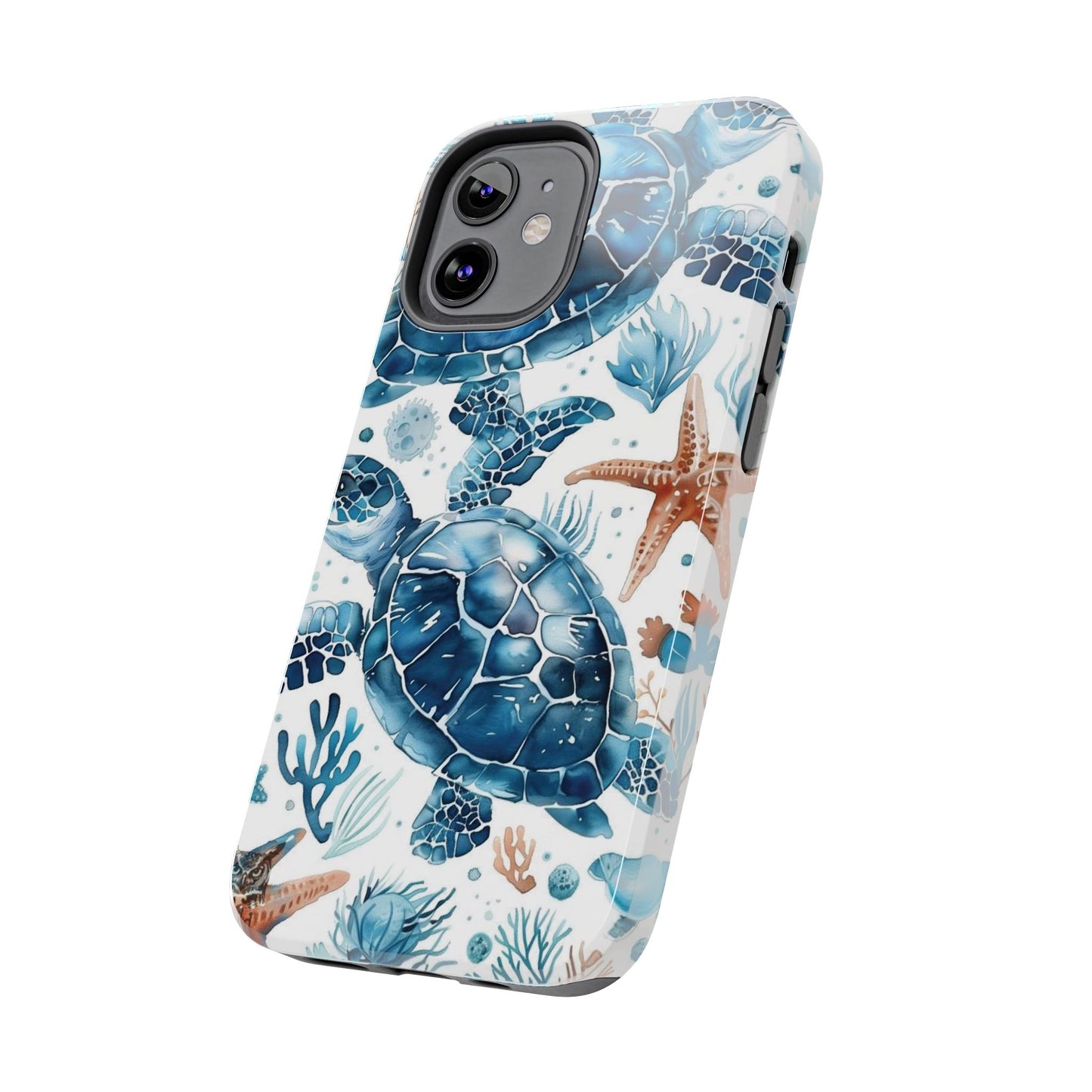 Sea Turtle Tough Phone Case — Blue Ocean Marine Life Protective Cover