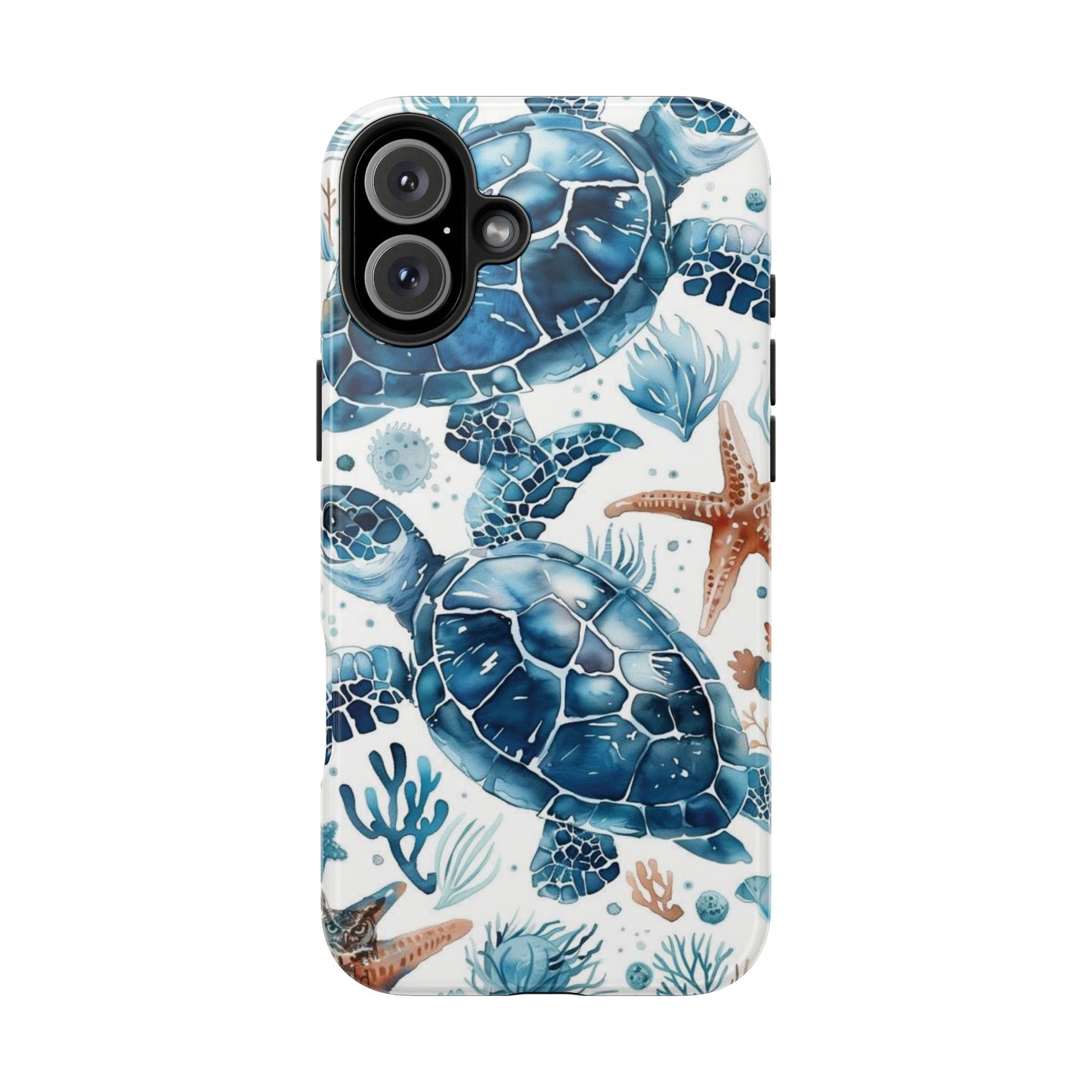 Sea Turtle Tough Phone Case — Blue Ocean Marine Life Protective Cover