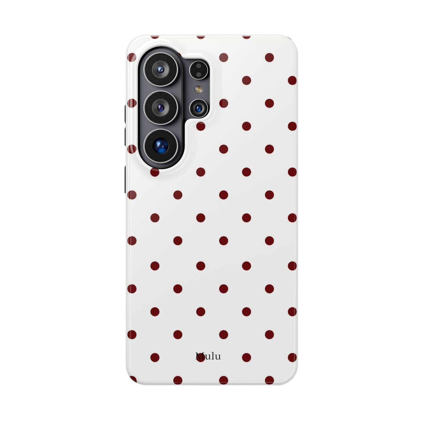Polka Dot Magnetic Impact-Resistant Phone Case — Red Dots on White