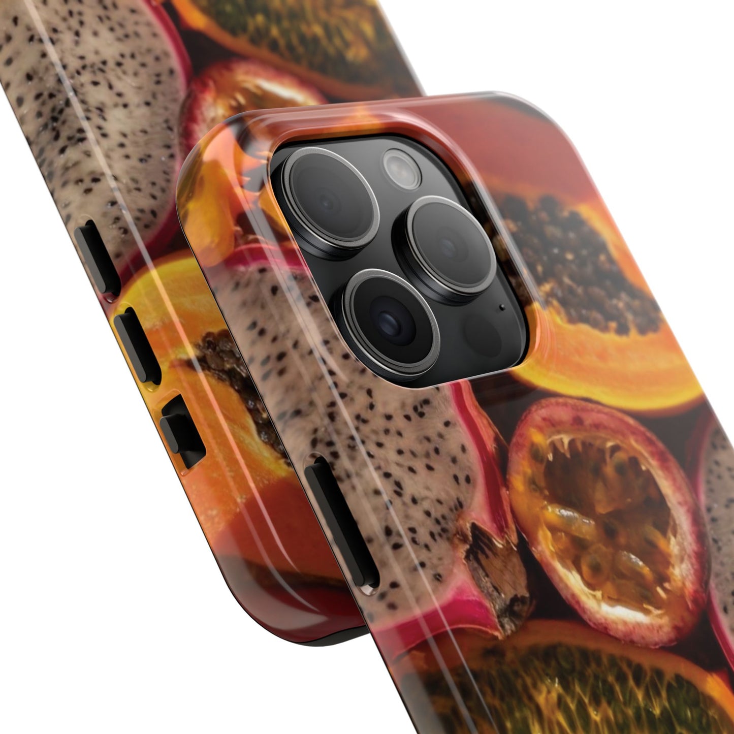 Tropical Fruit Tough Phone Case — Papaya & Dragon Fruit Design