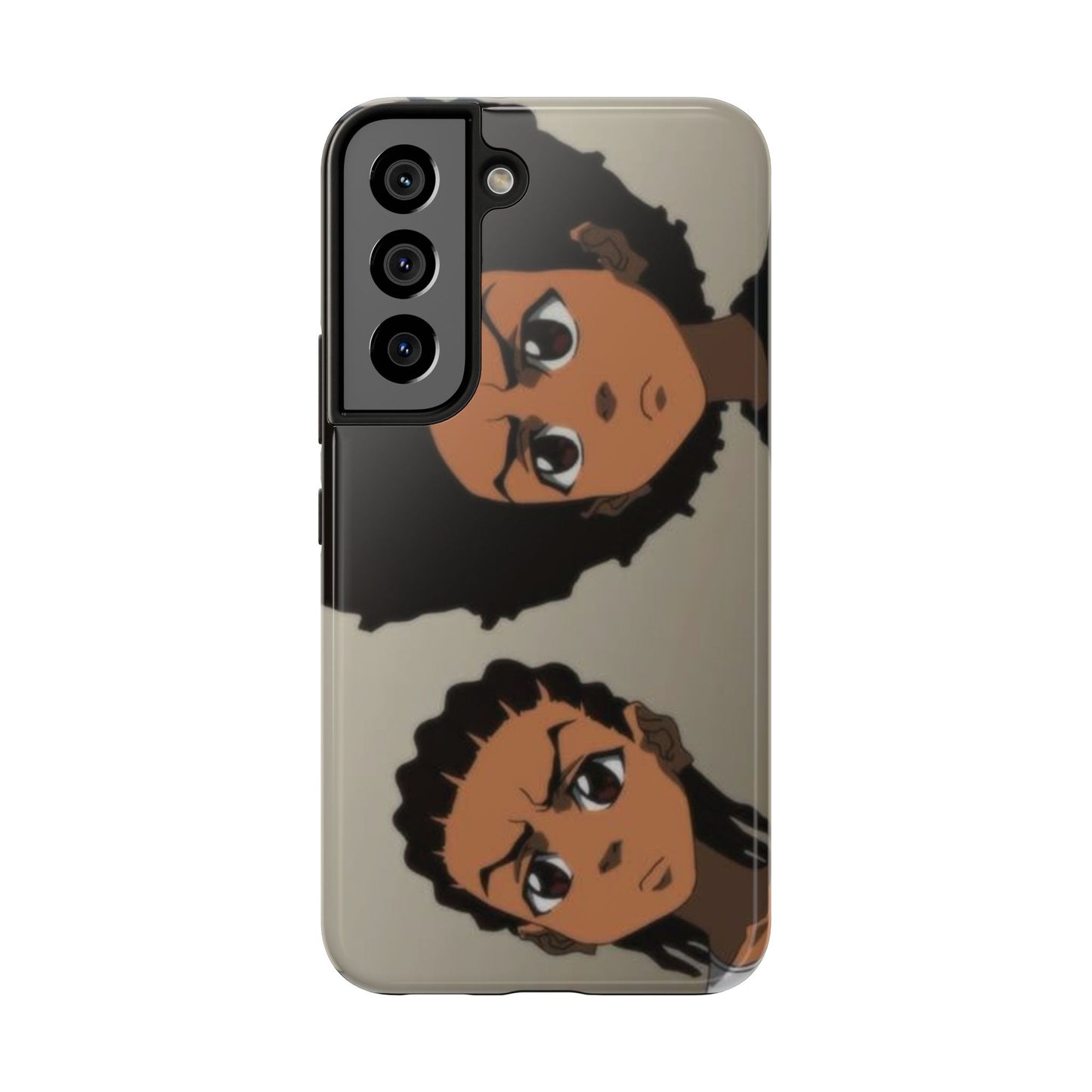 Tough Phone Case — Afro Anime Duo Face Design, Protective Shockproof Cover