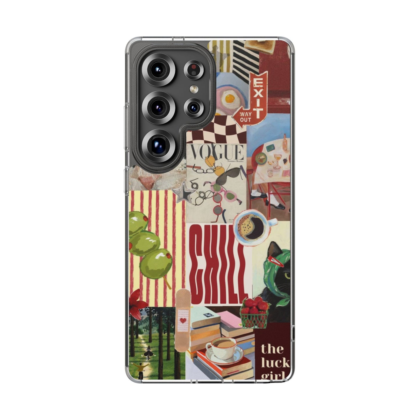 Collage Vintage Aesthetic Clear Impact-Resistant Phone Case