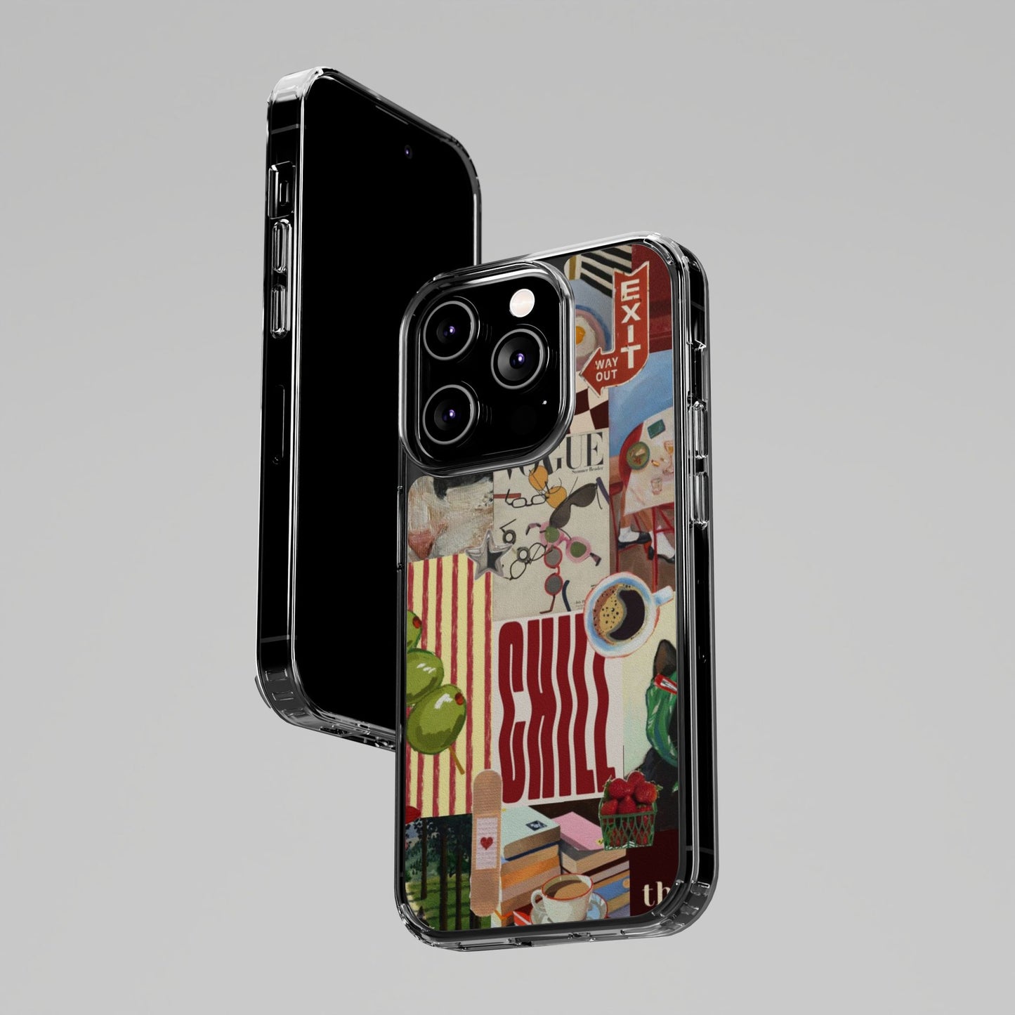 Collage Vintage Aesthetic Clear Impact-Resistant Phone Case