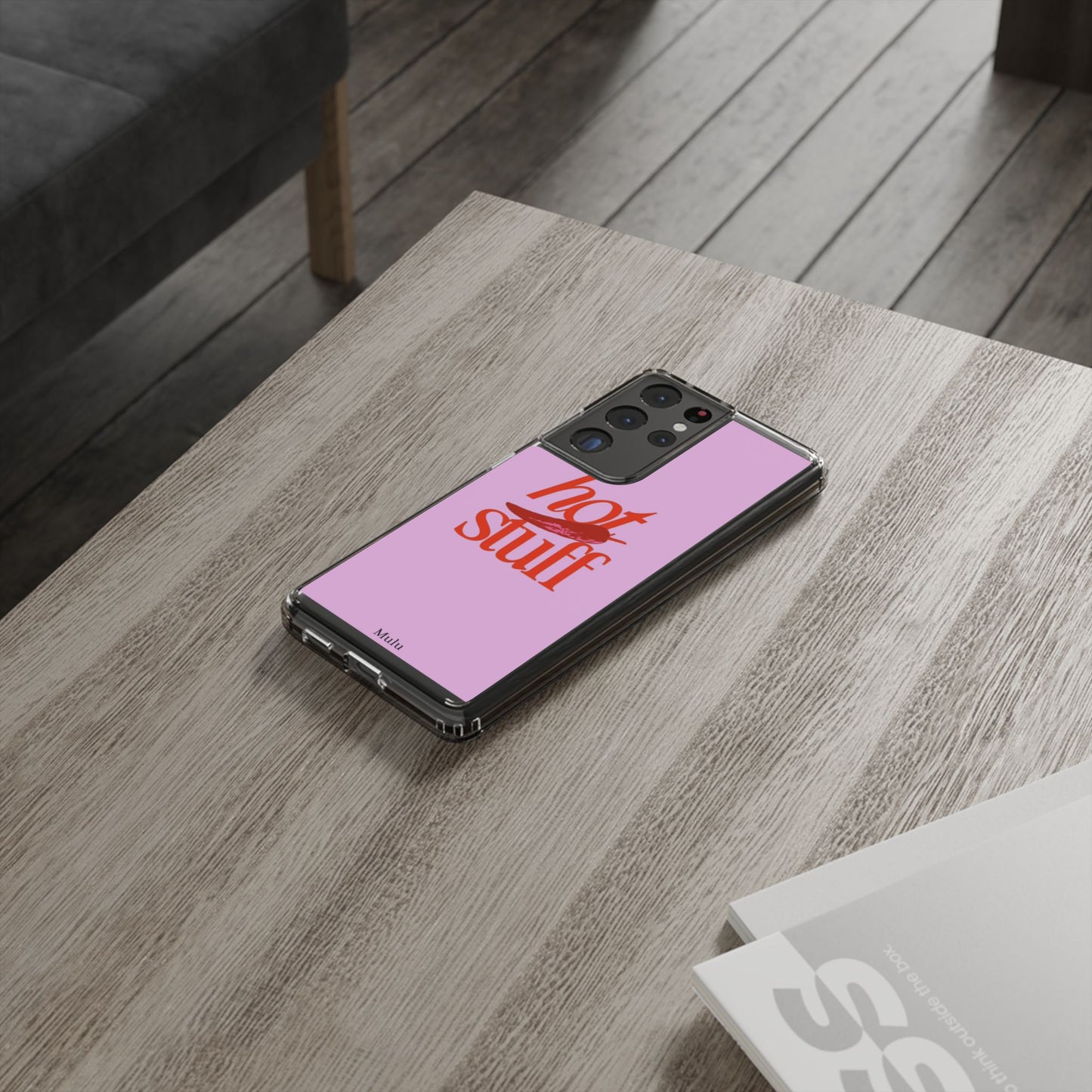Hot Stuff Clear Impact Phone Case — Pink Retro Typography iPhone Cover