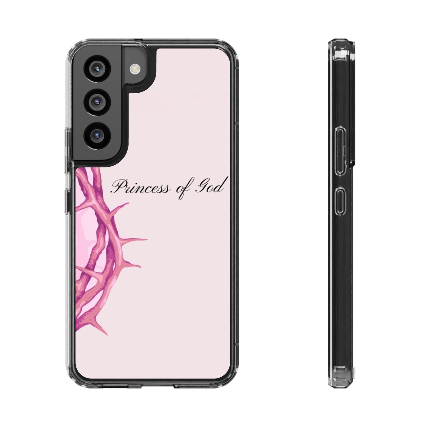 Phone Case — "Princess of God" Pink Crown of Thorns Clear Impact-Resistant Case