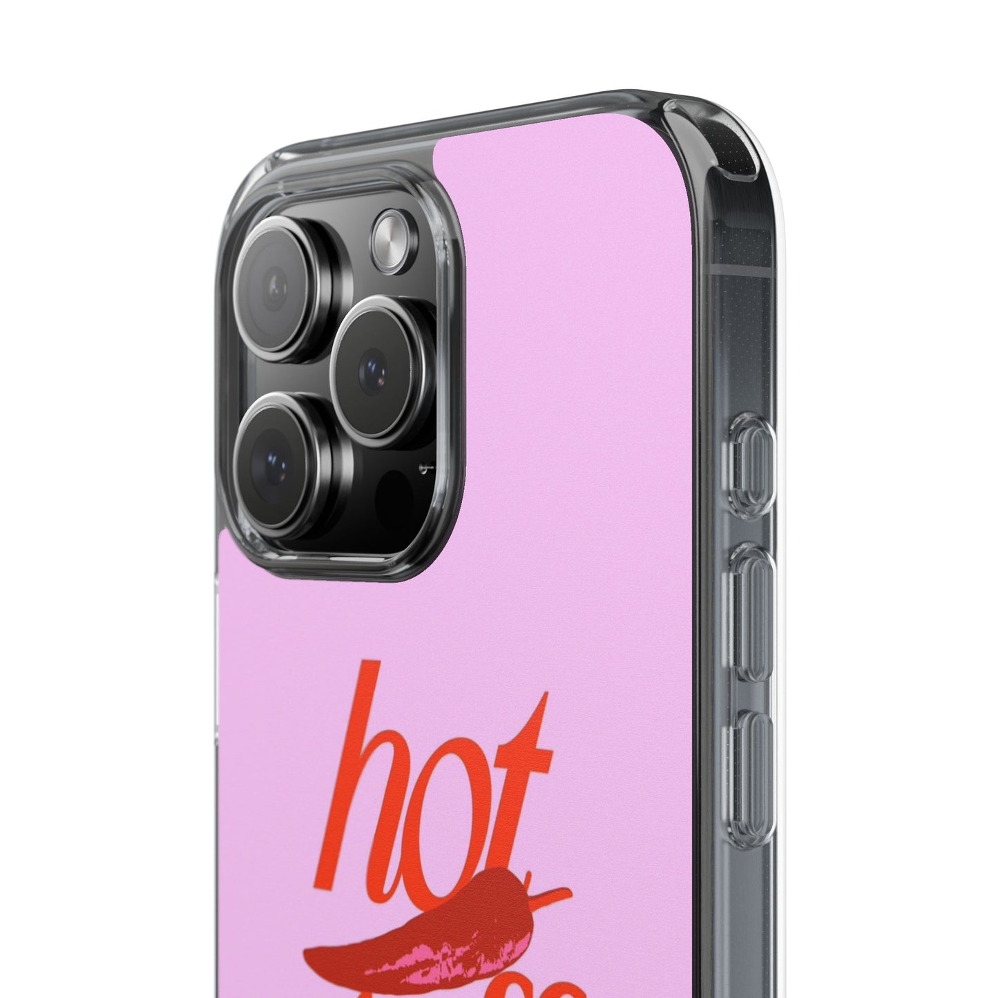 Hot Stuff Clear Impact Phone Case — Pink Retro Typography iPhone Cover