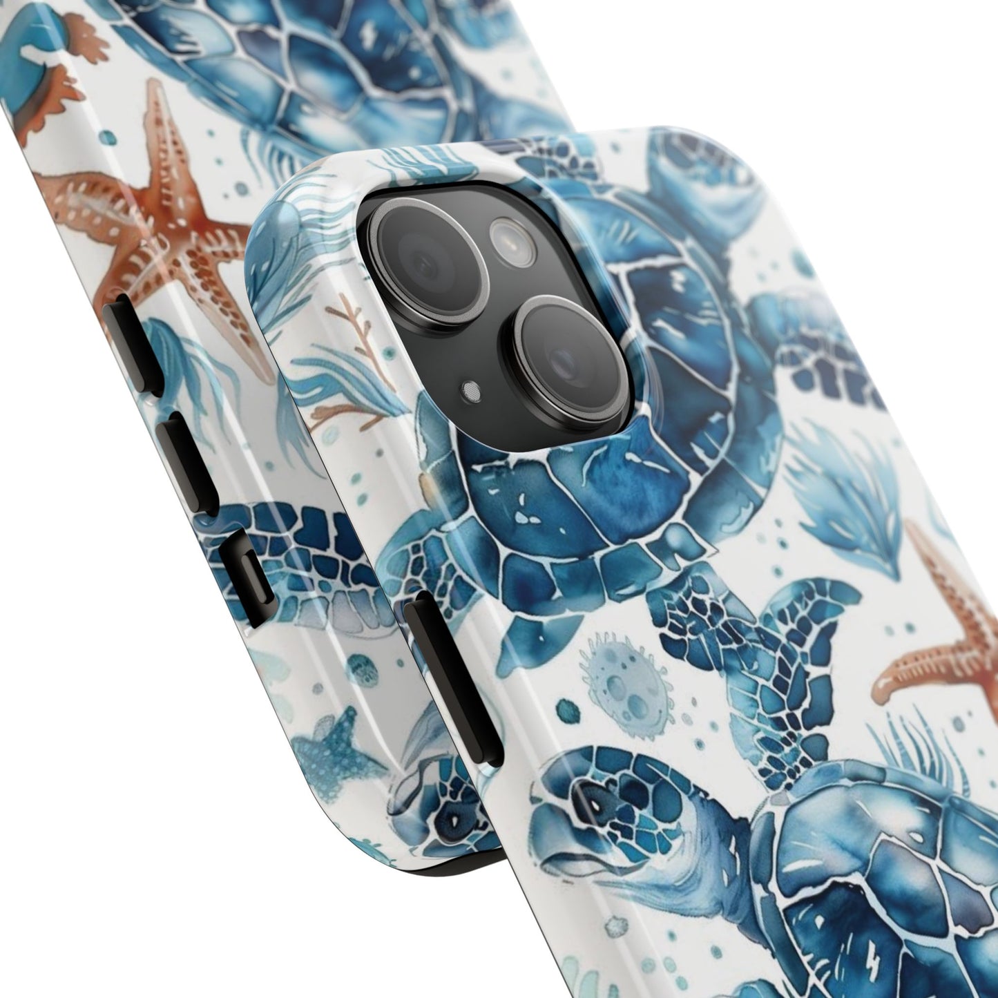 Sea Turtle Tough Phone Case — Blue Ocean Marine Life Protective Cover