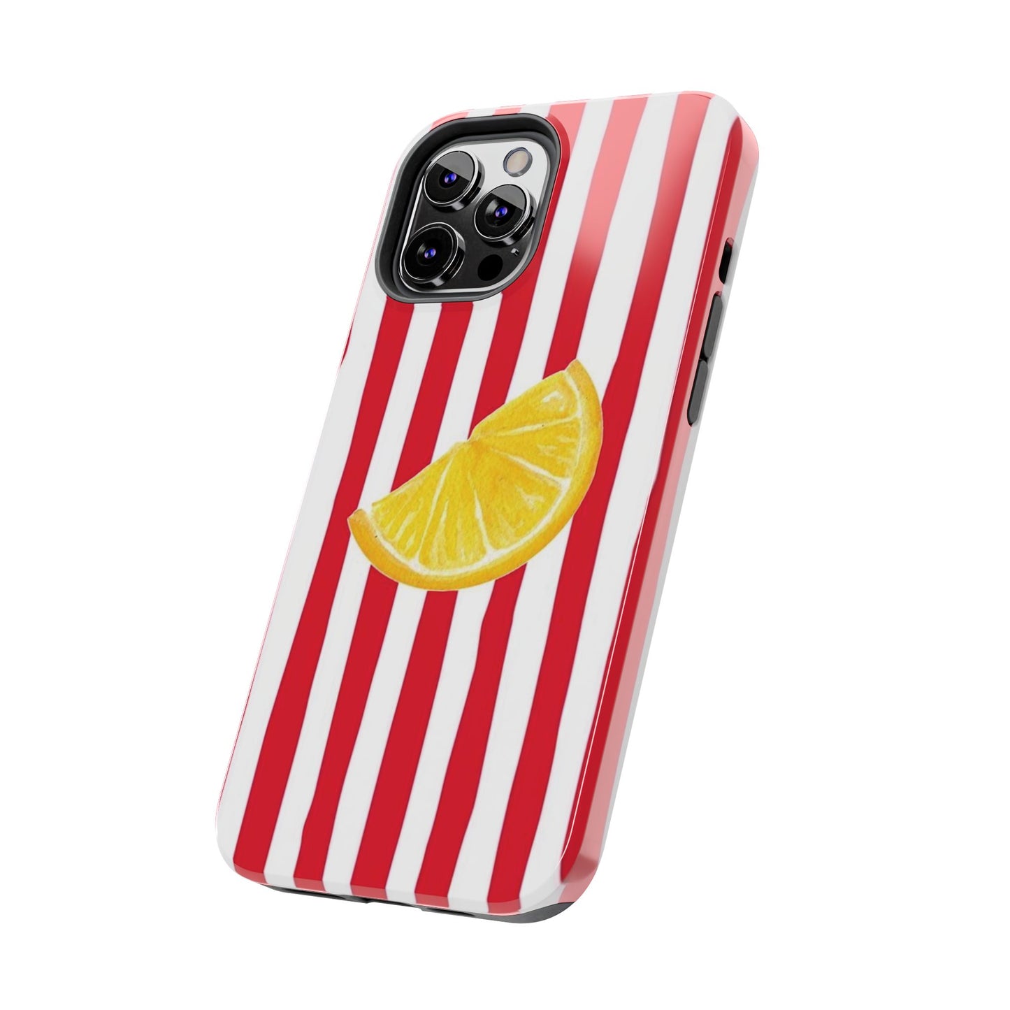 Lemon Slice Red & White Stripe Tough Phone Case