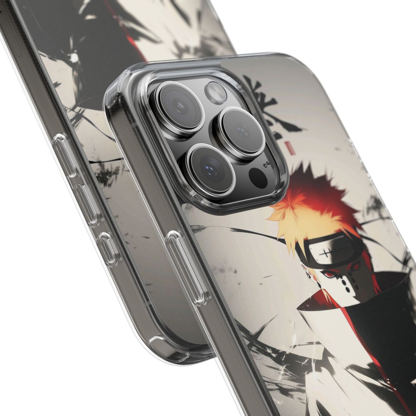 Clear Impact-Resistant Phone Case — Anime Akatsuki Shadow Design