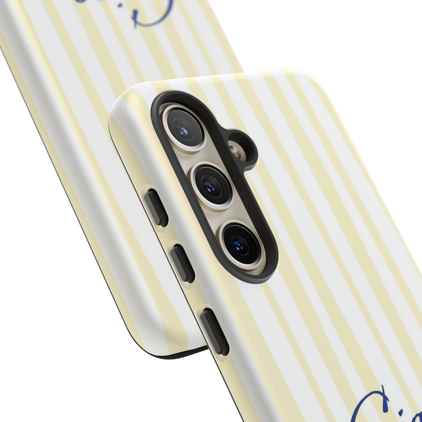 Ciao Bella Phone Case – Striped Elegant Italian Script Protective Cover