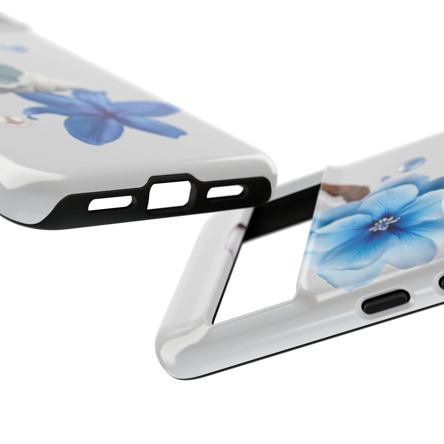 Tropical Blue Floral Phone Case — Coconut, Shell & Starfish Design