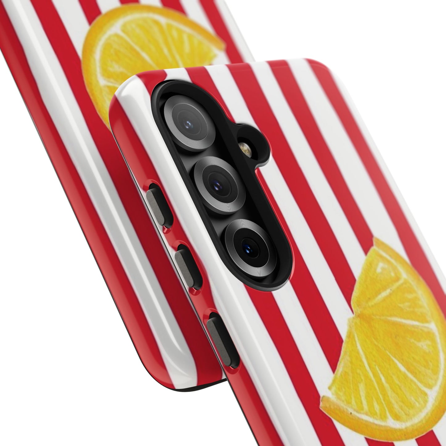 Lemon Slice Red & White Stripe Tough Phone Case