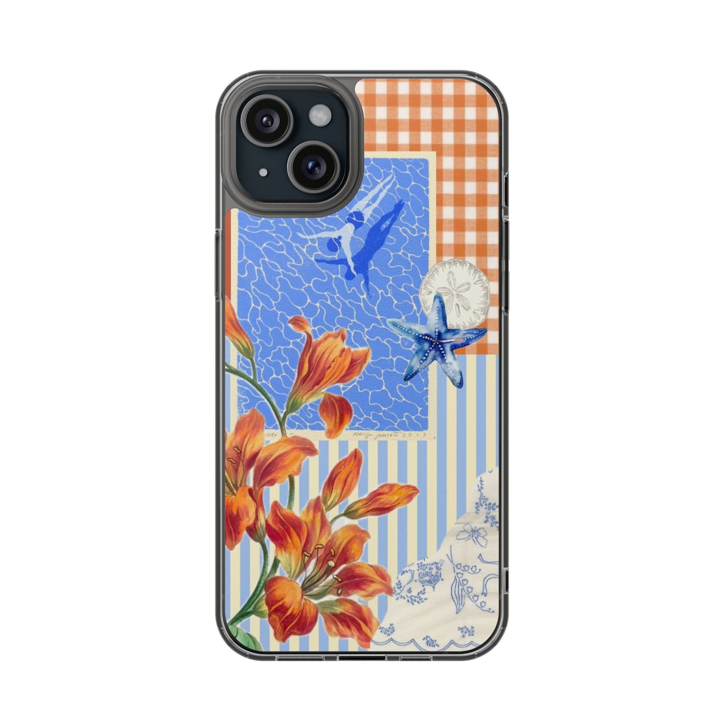 Floral Patchwork Clear Impact-Resistant Phone Case