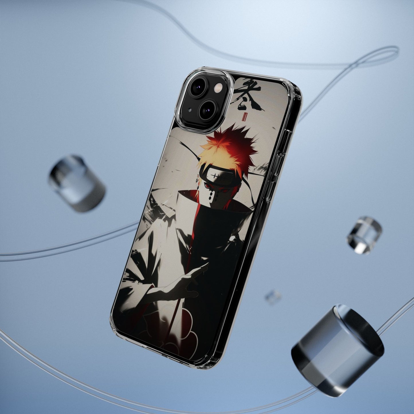 Clear Impact-Resistant Phone Case — Anime Akatsuki Shadow Design