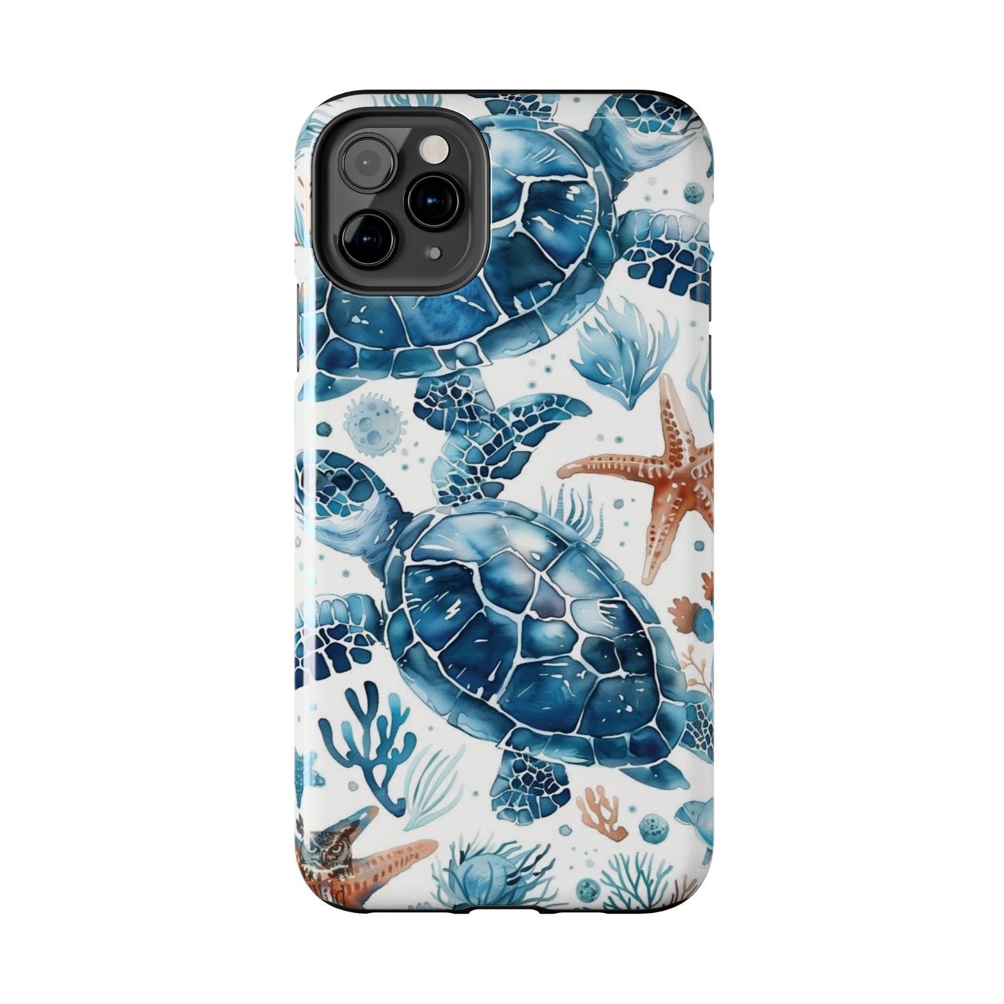 Sea Turtle Tough Phone Case — Blue Ocean Marine Life Protective Cover