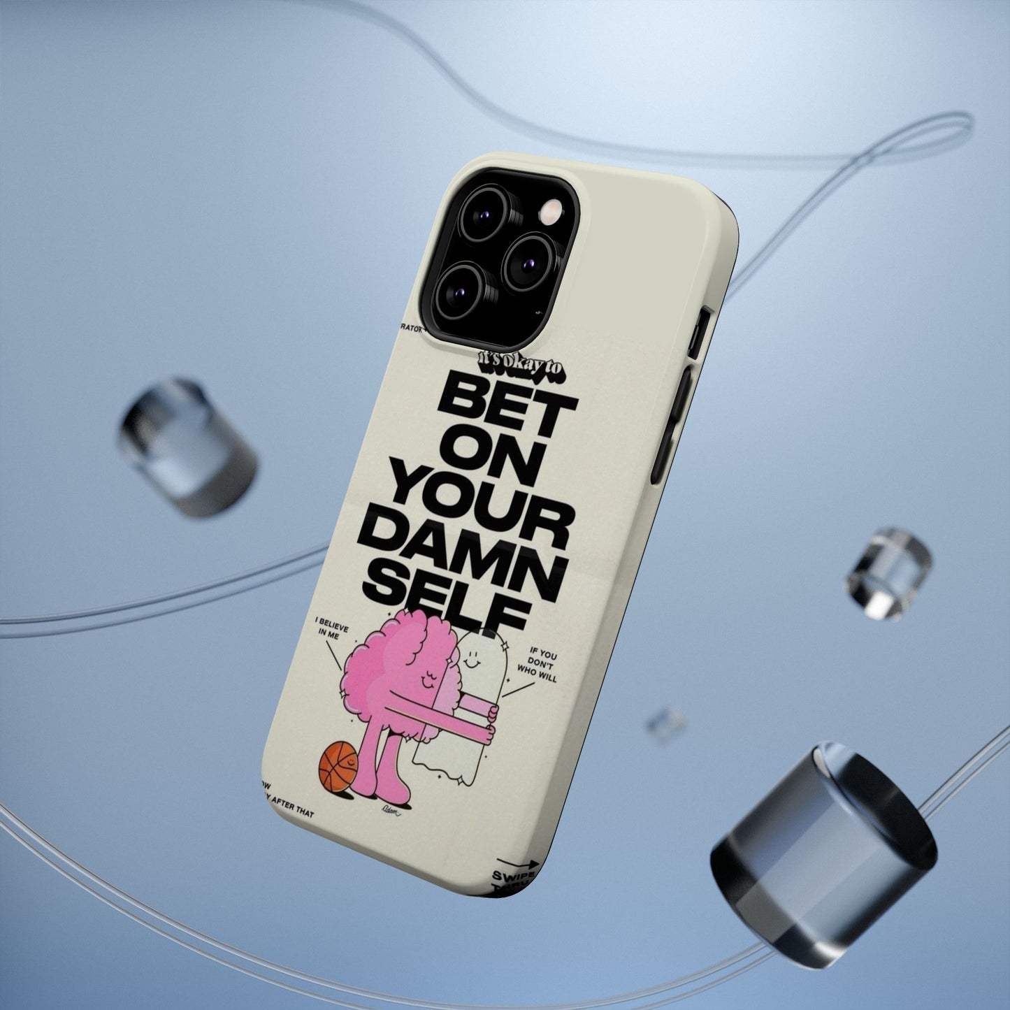 Magnetic Impact-Resistant Case — "Bet On Your Damn Self" Motivational Phone Cover