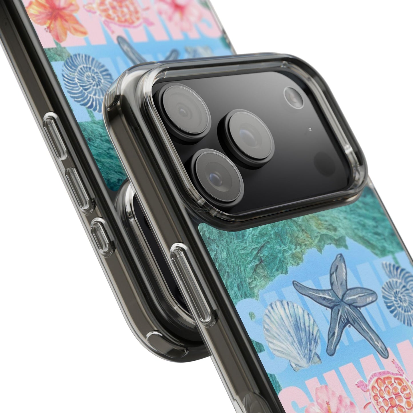 Clear Summer Beach Phone Case — Impact‑Resistant Tropical Design