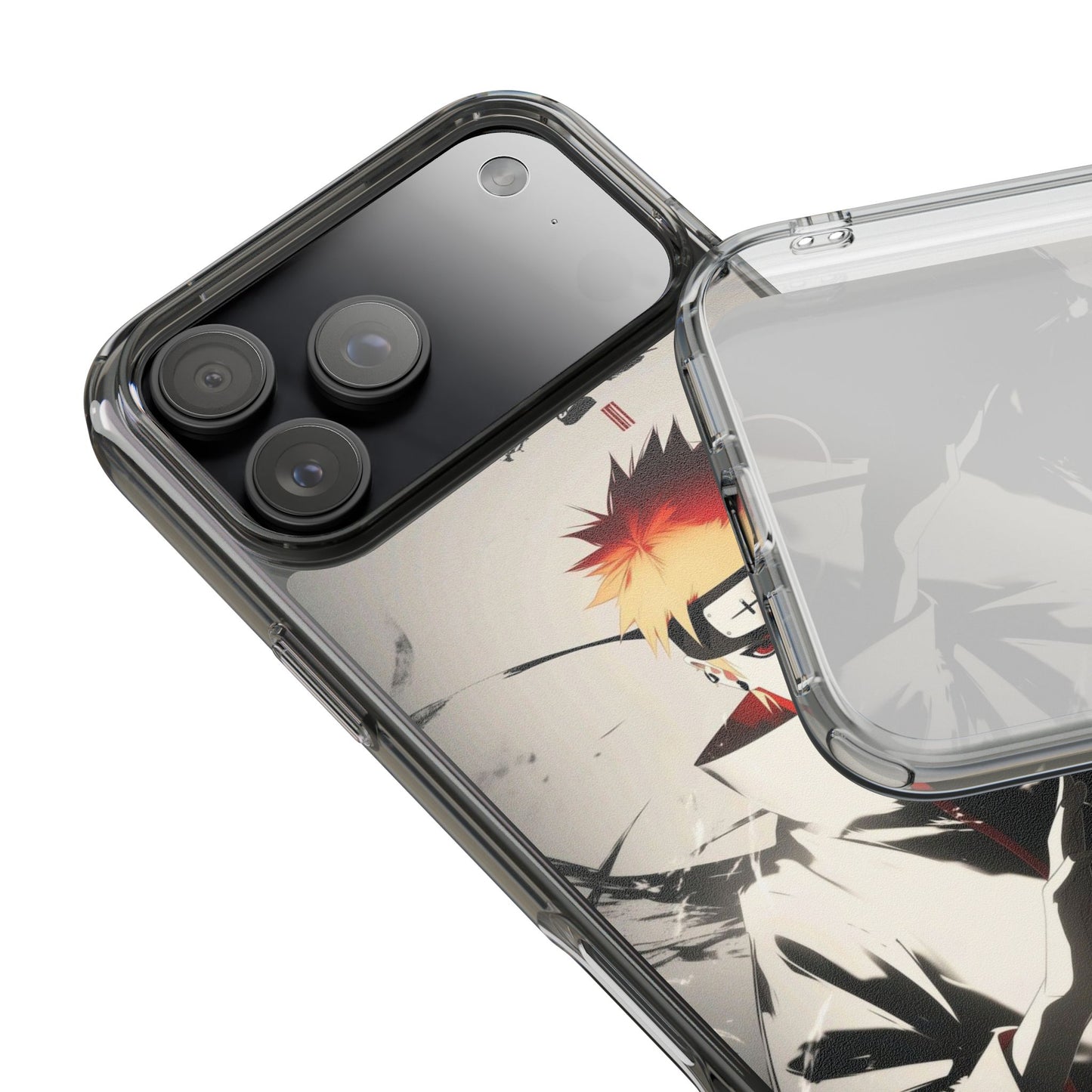 Clear Impact-Resistant Phone Case — Anime Akatsuki Shadow Design