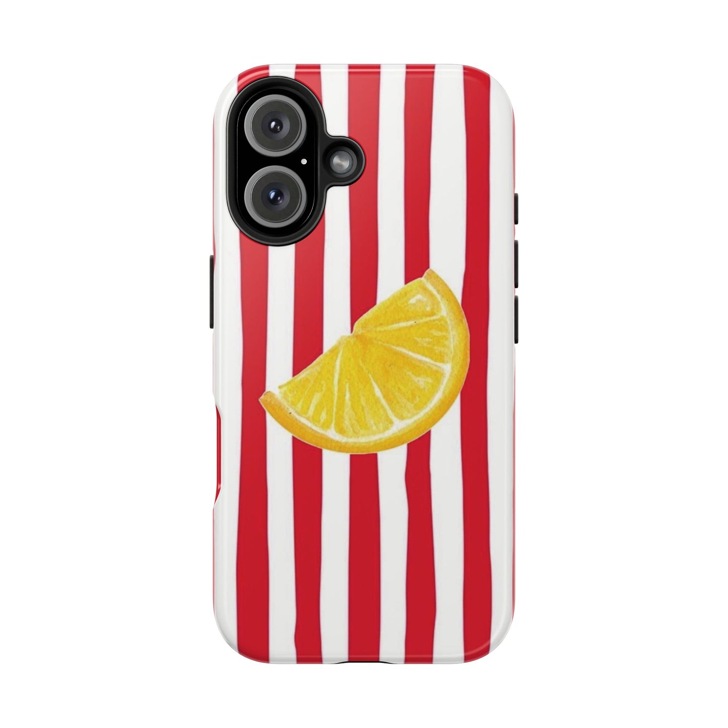 Lemon Slice Red & White Stripe Tough Phone Case