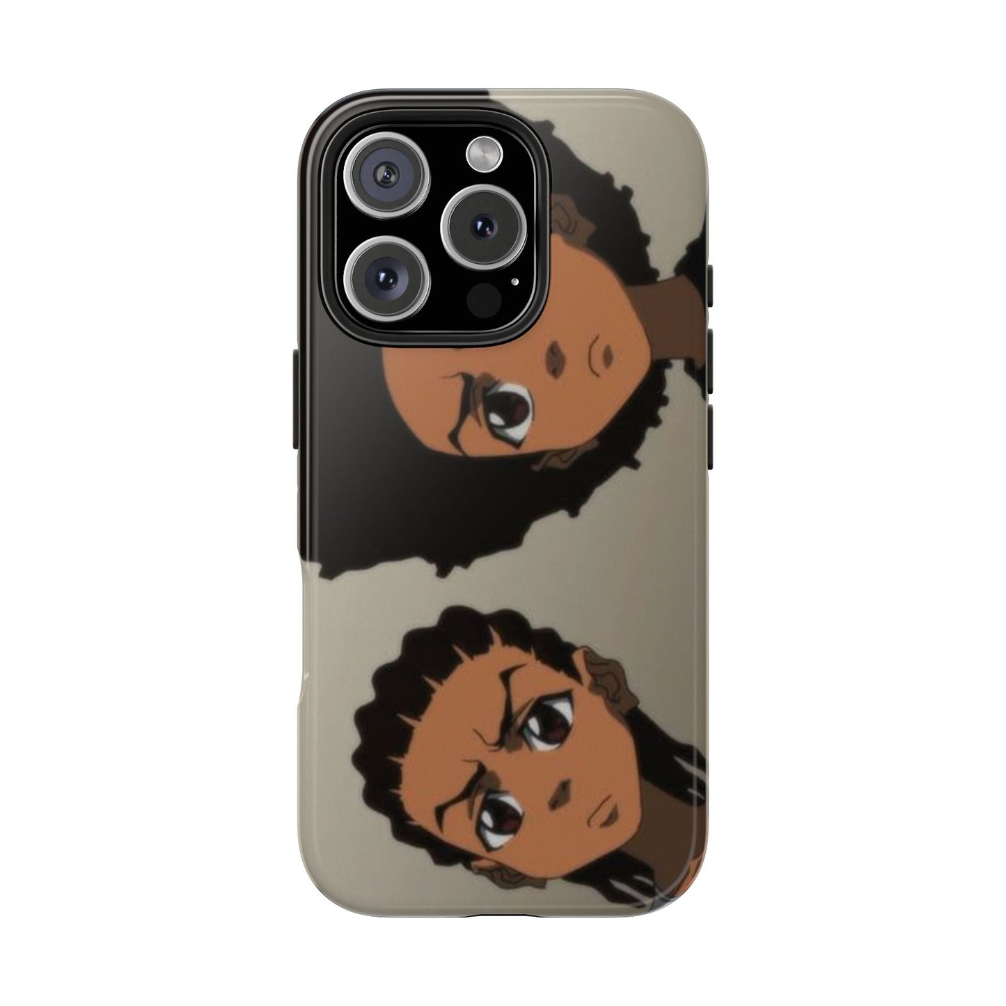 Tough Phone Case — Afro Anime Duo Face Design, Protective Shockproof Cover