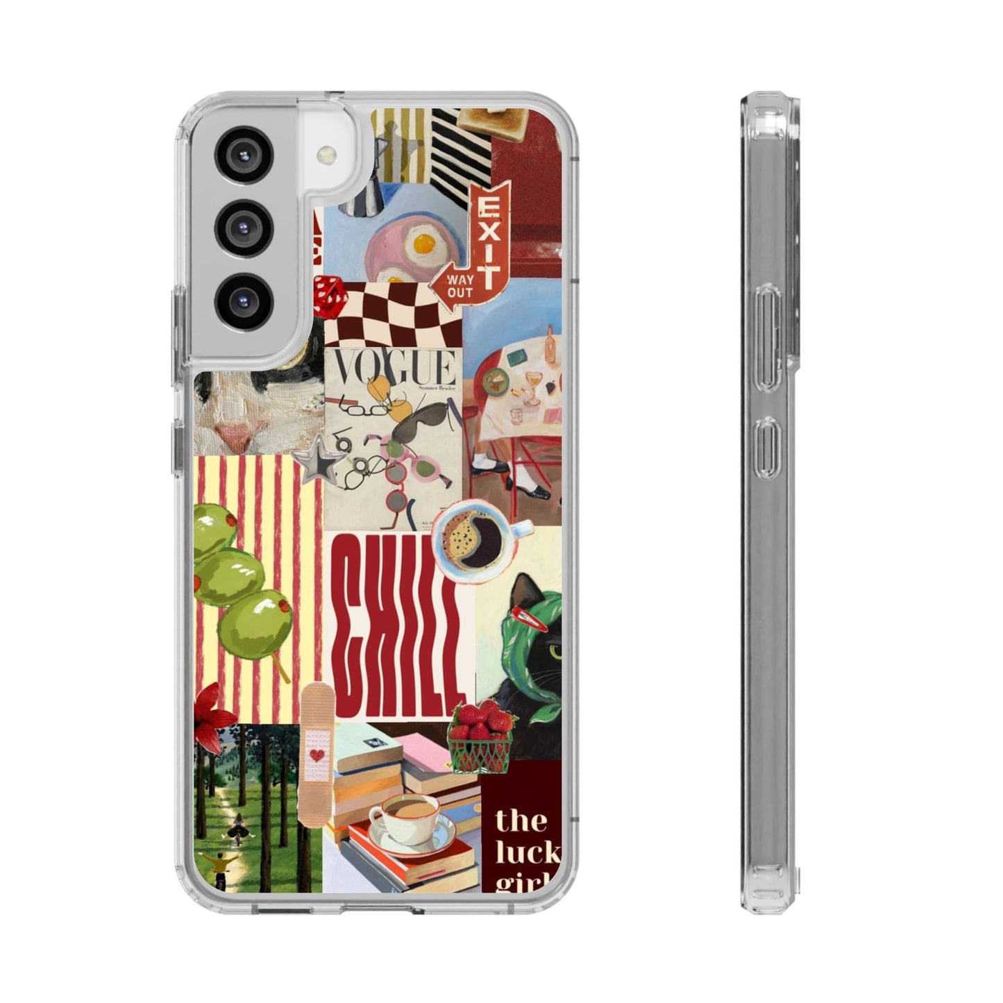 Collage Vintage Aesthetic Clear Impact-Resistant Phone Case
