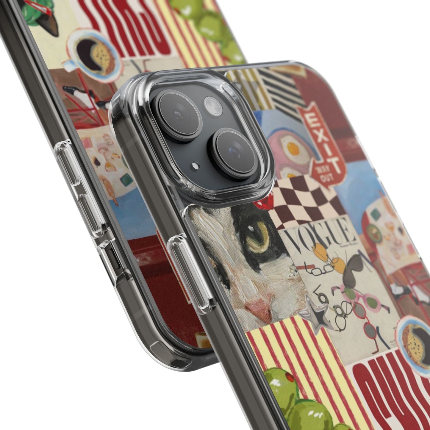Collage Vintage Aesthetic Clear Impact-Resistant Phone Case