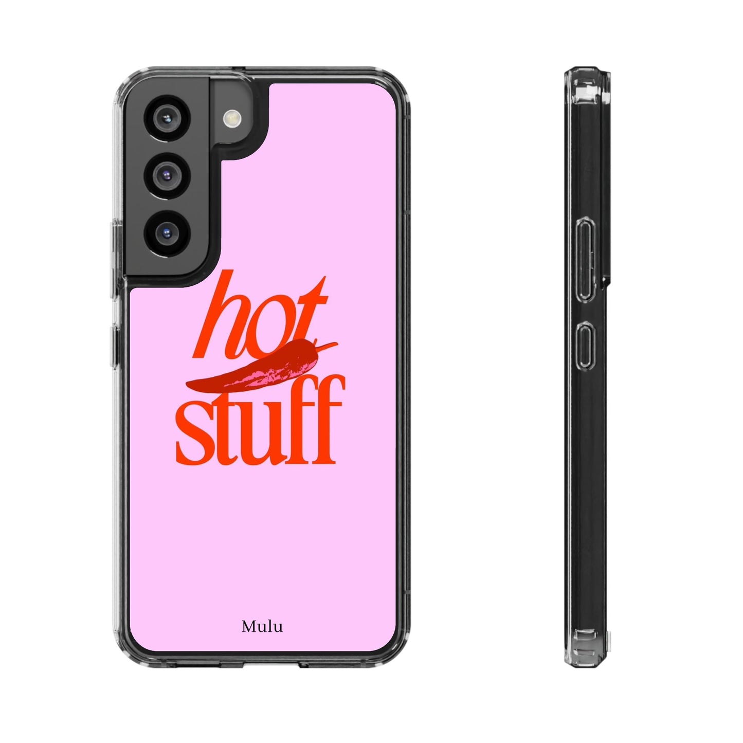 Hot Stuff Clear Impact Phone Case — Pink Retro Typography iPhone Cover