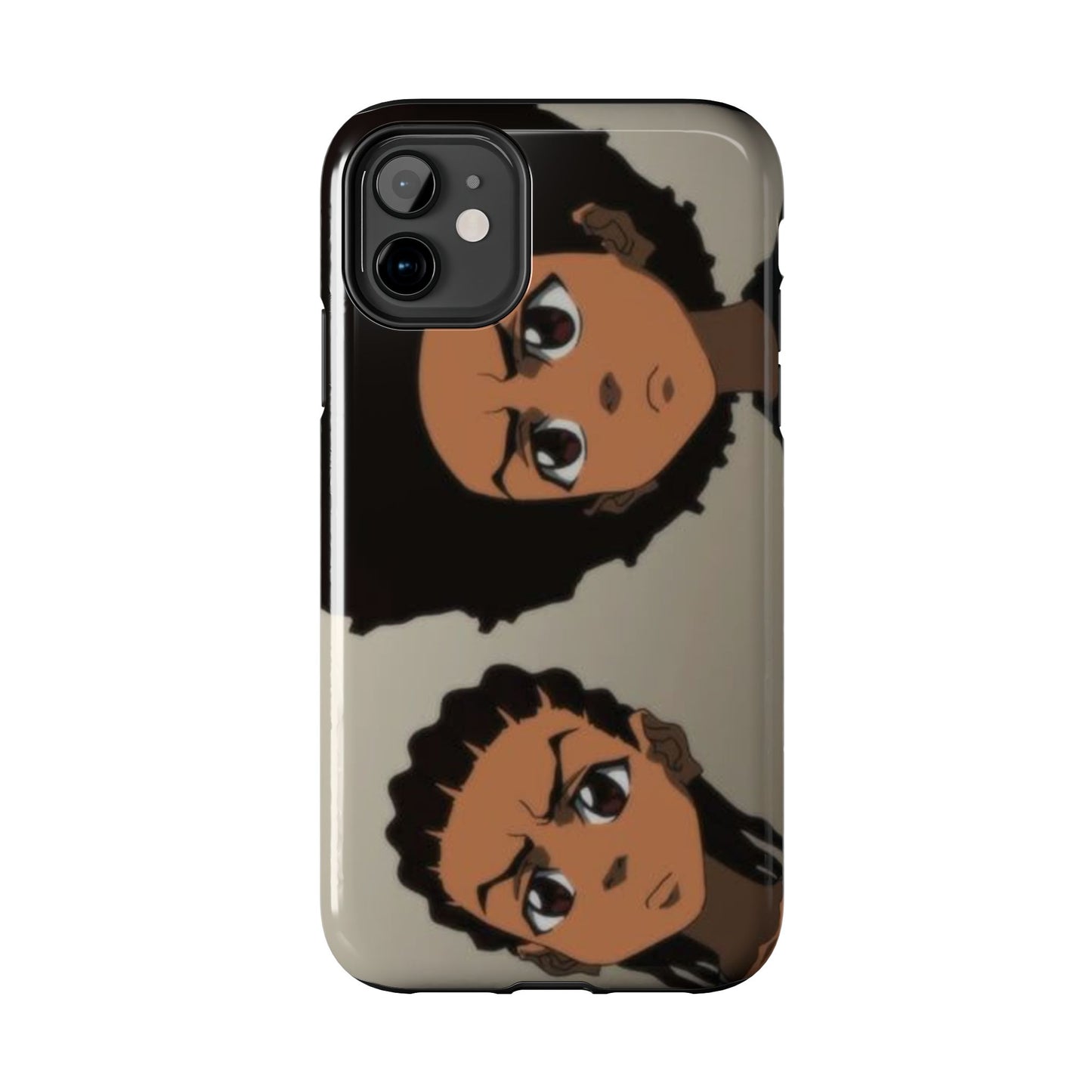 Tough Phone Case — Afro Anime Duo Face Design, Protective Shockproof Cover