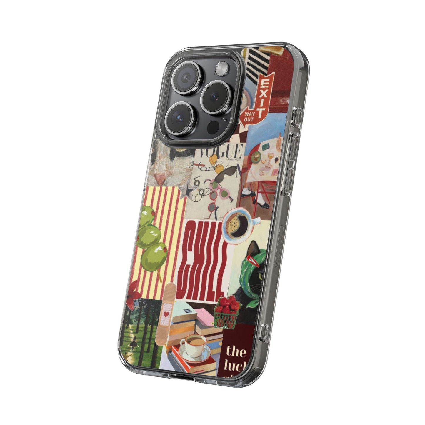 Collage Vintage Aesthetic Clear Impact-Resistant Phone Case