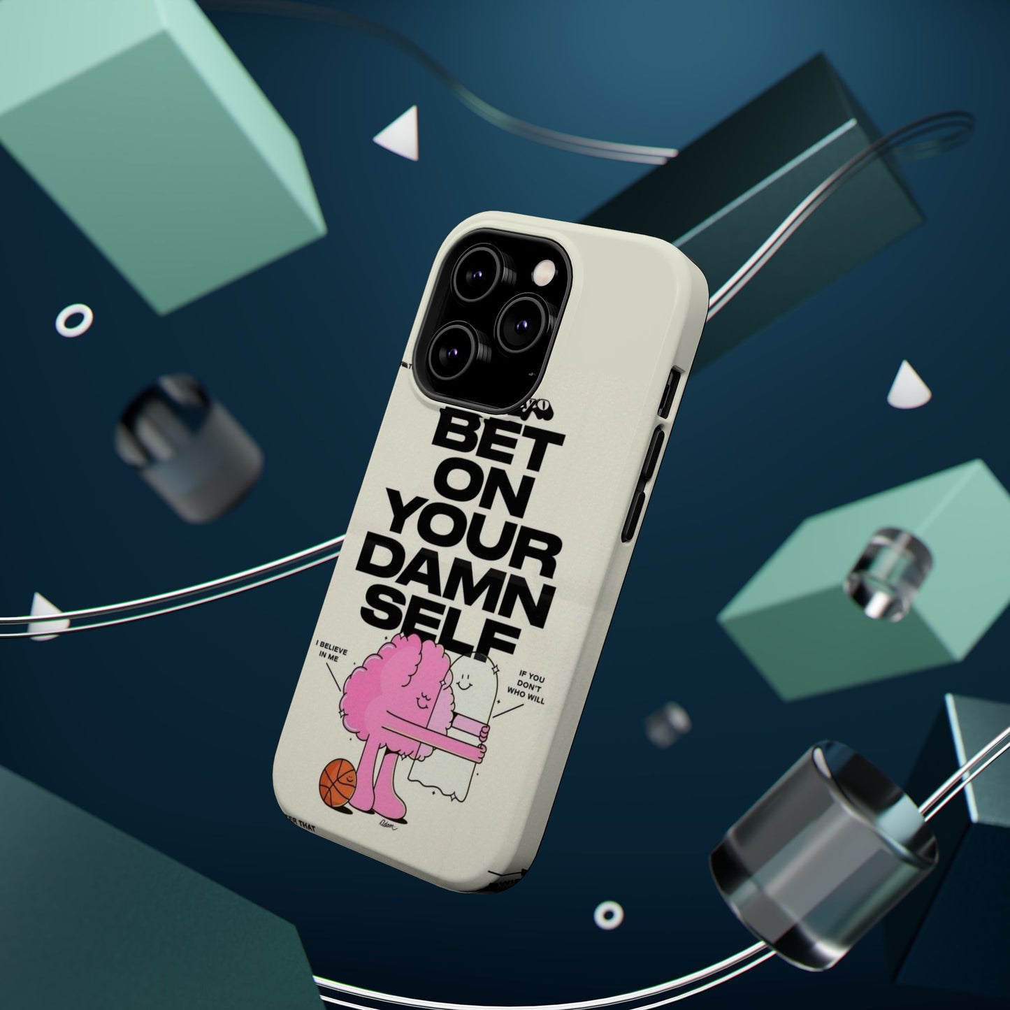 Magnetic Impact-Resistant Case — "Bet On Your Damn Self" Motivational Phone Cover