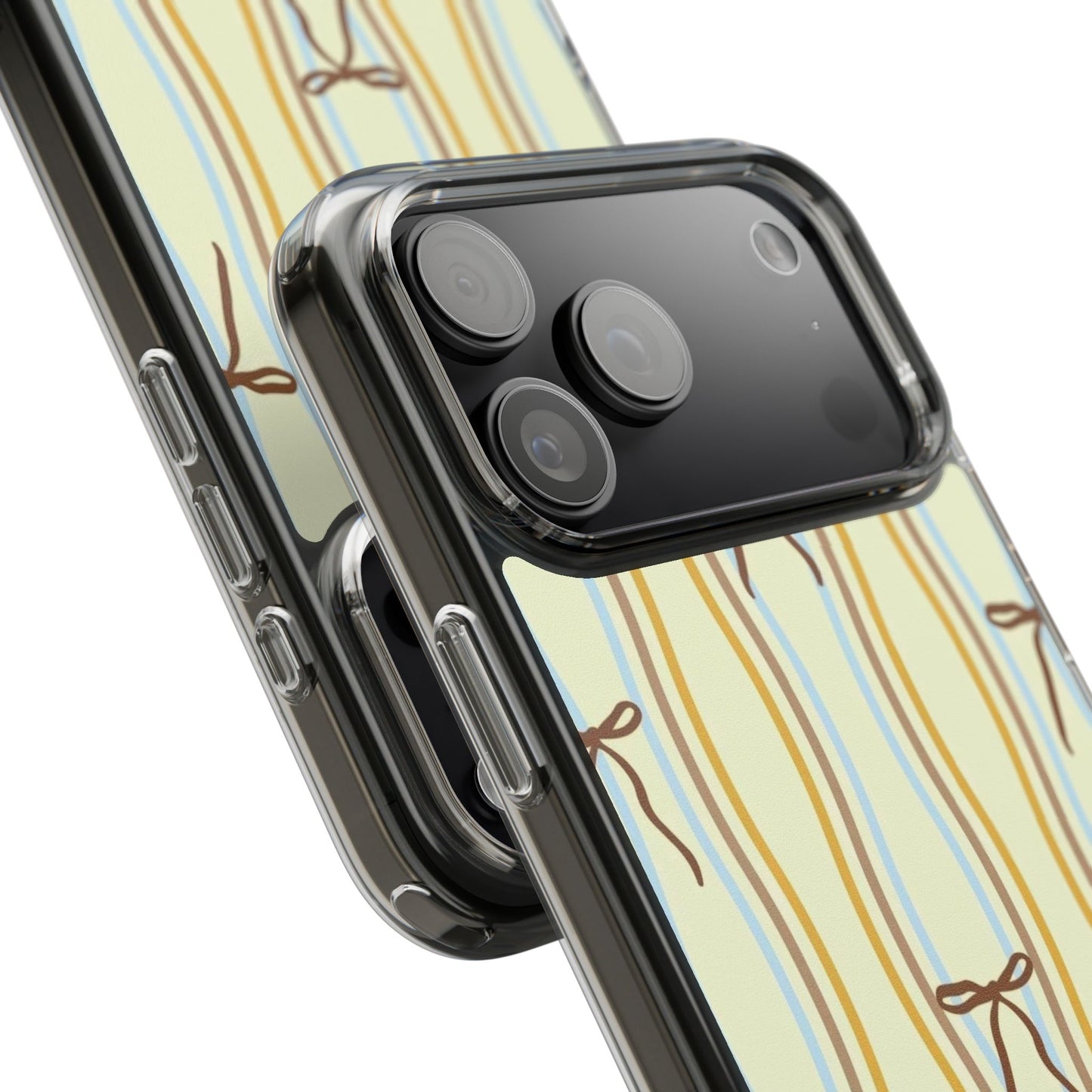 Ballet Ribbon Stripe Clear Impact Phone Case — Pastel Yellow Protective Cover