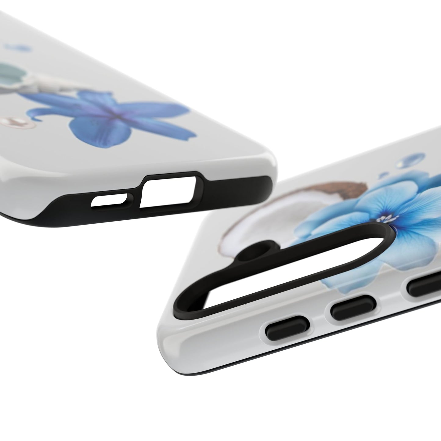 Tropical Blue Floral Phone Case — Coconut, Shell & Starfish Design
