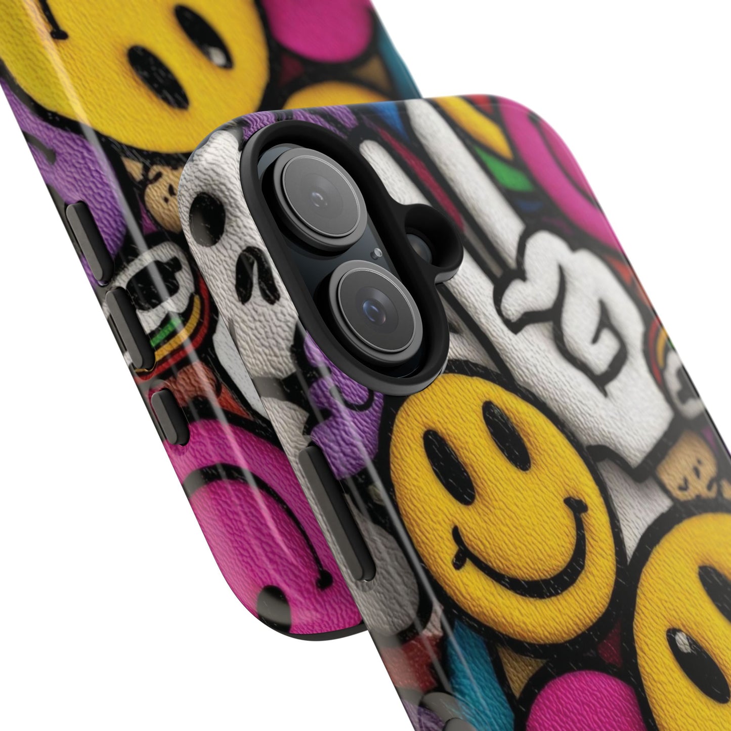 Smiley Graffiti Tough Phone Case – Colorful Urban Art Protection