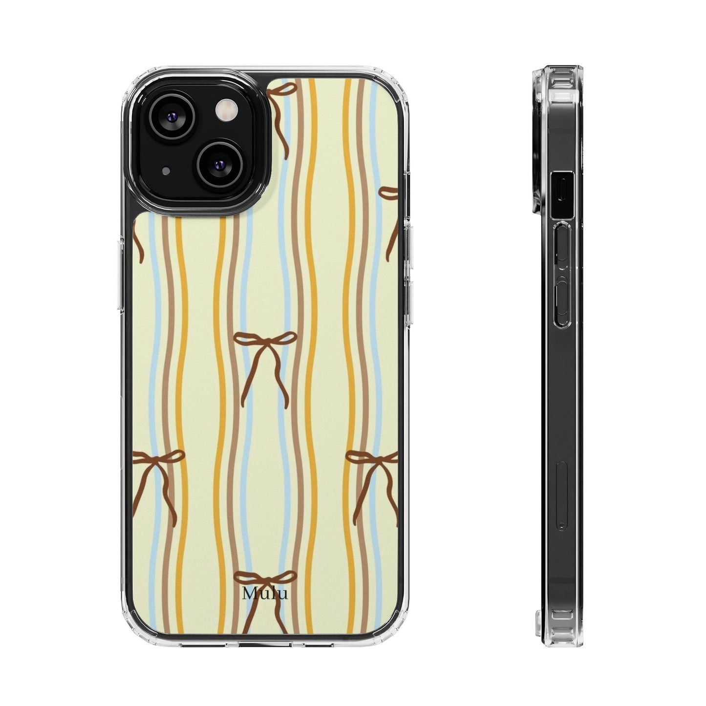 Ballet Ribbon Stripe Clear Impact Phone Case — Pastel Yellow Protective Cover